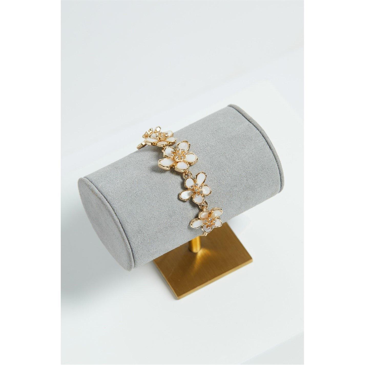 Gold - Jon Richard - Gold Plated Mother Of Pearl Floral Bracelet - 2