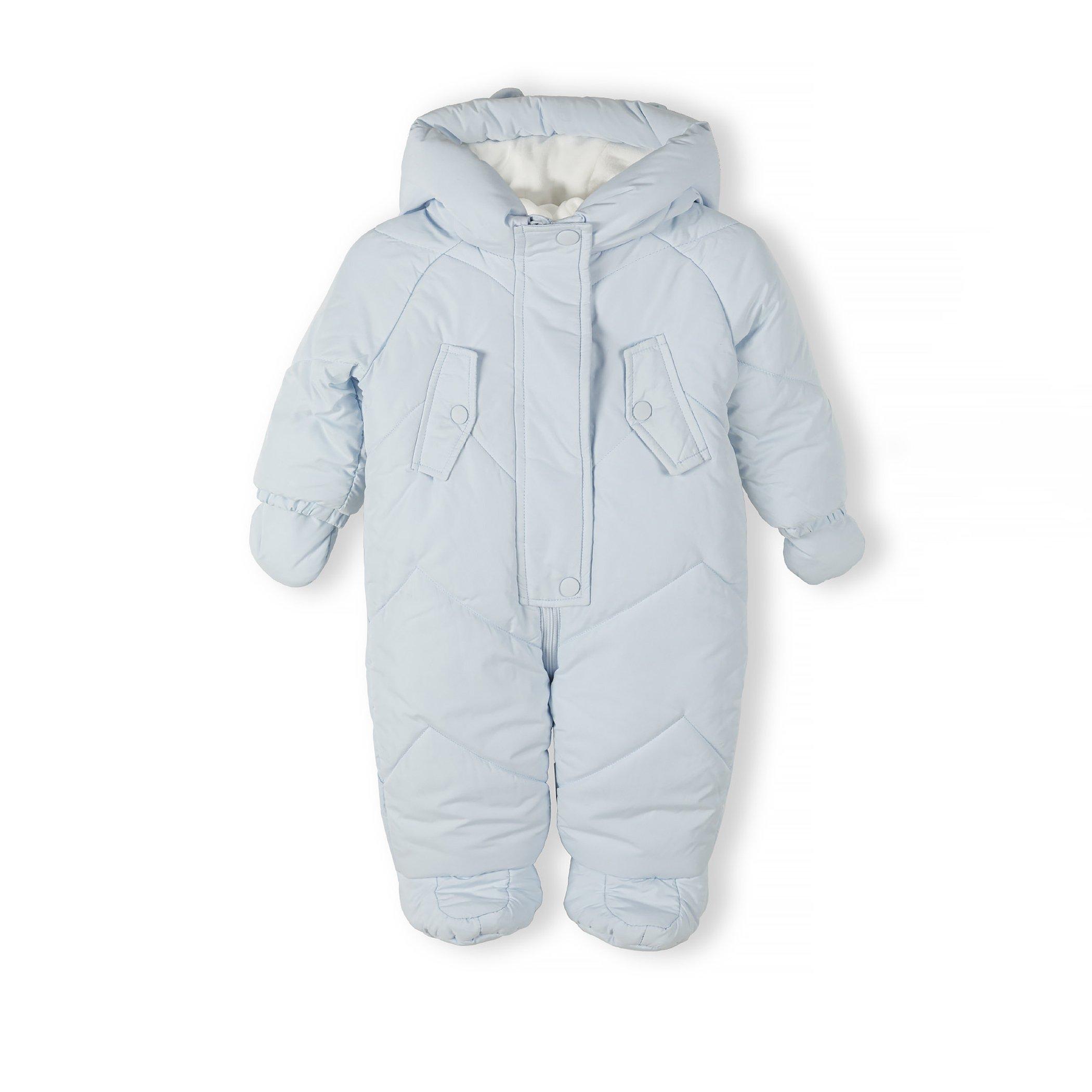 Minoti Baby unisex snowsuit with 3D ears light blue