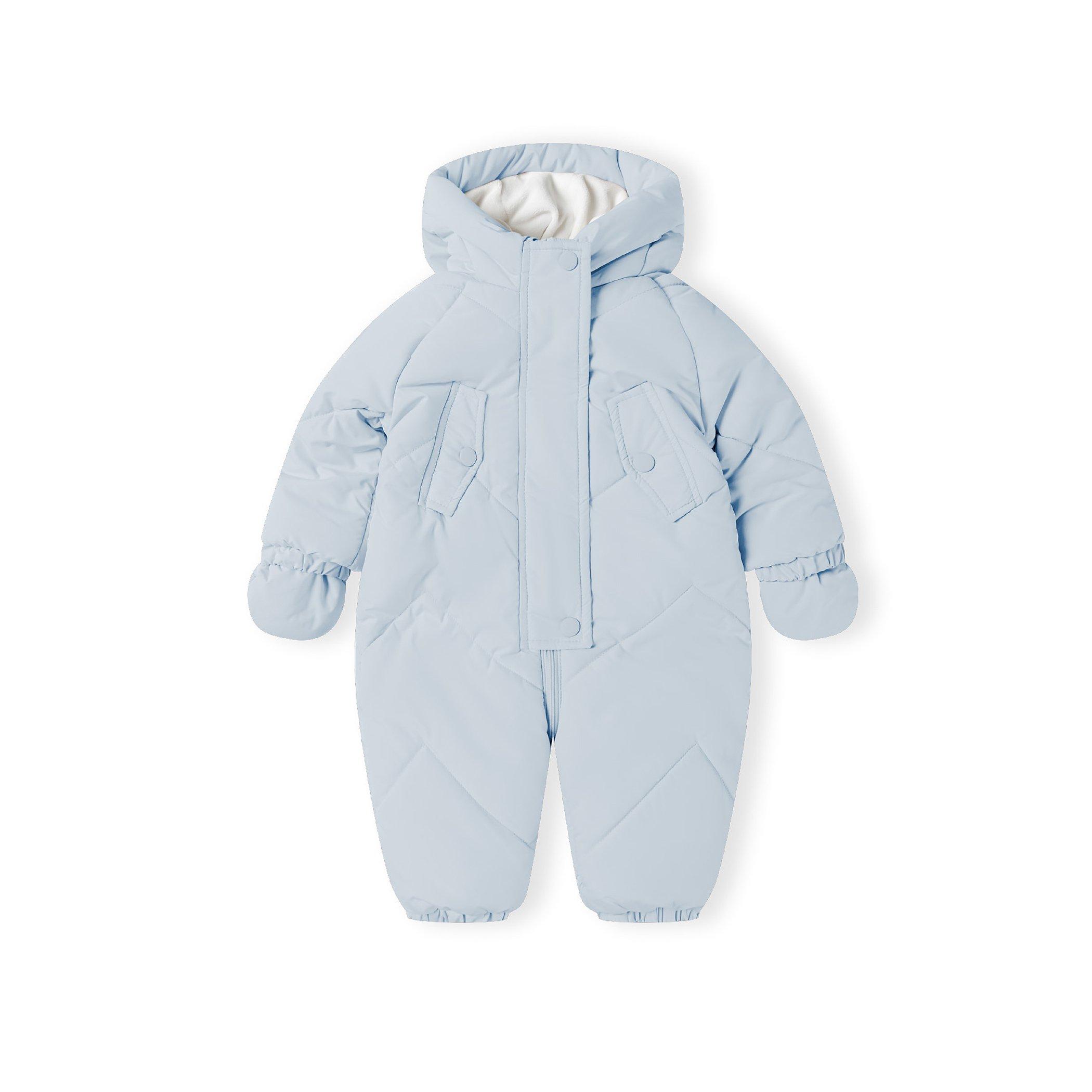 Minoti Baby unisex snowsuit hood with 3D ears light blue