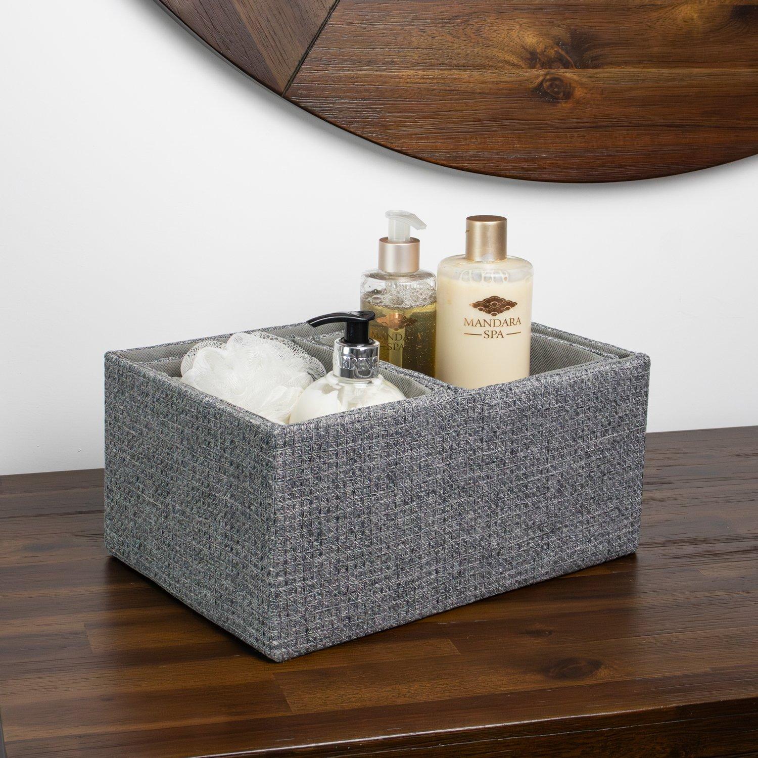 Grey - JVL - Chroma Set of 3 Rectangular Storage Baskets - 7