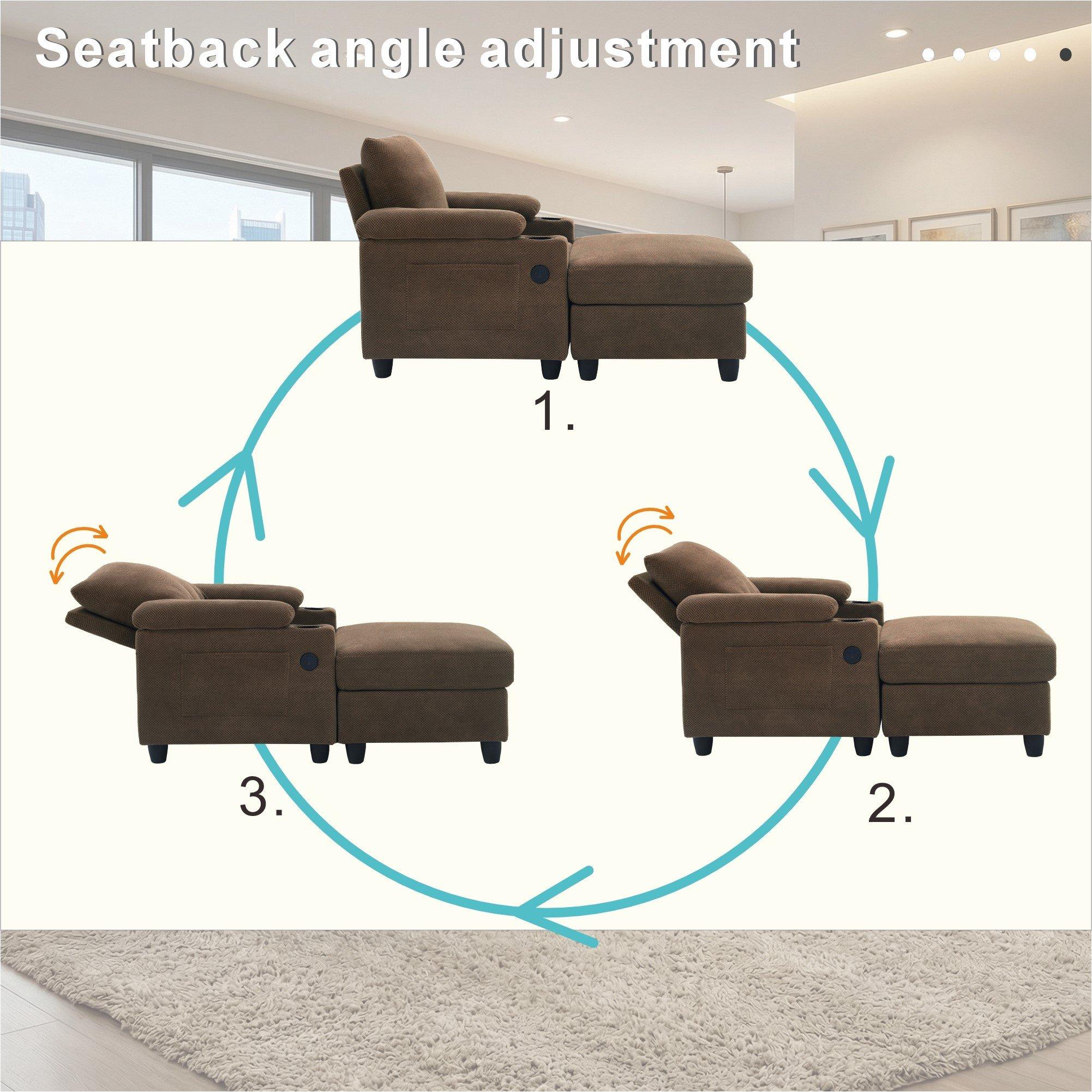 Coffee - Urban Meuble - Reclining Accent Chair & Storage Ottoman - 9