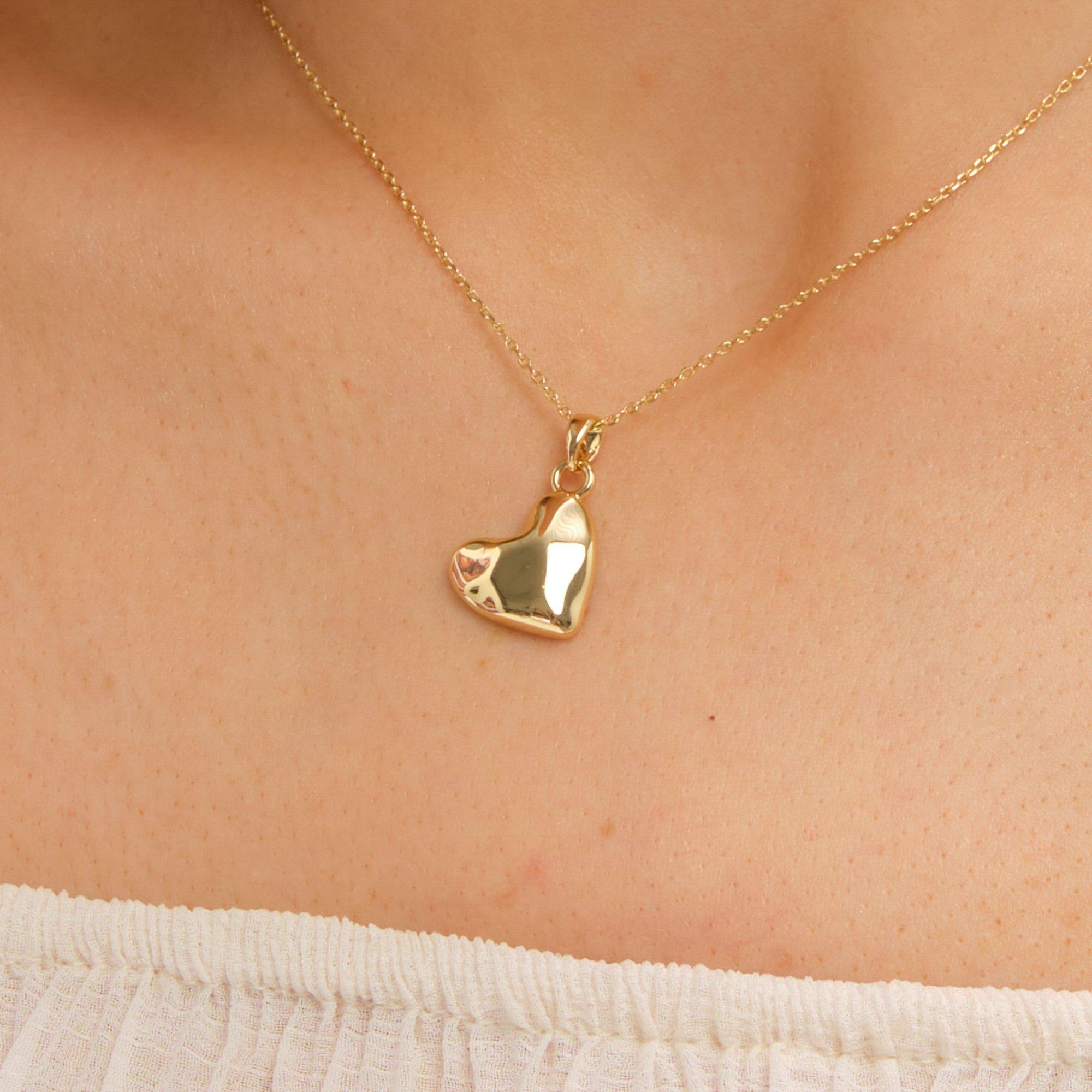 Gold - Inicio - Gold Plated Molton Heart Pendant - Gift Pouch - 2