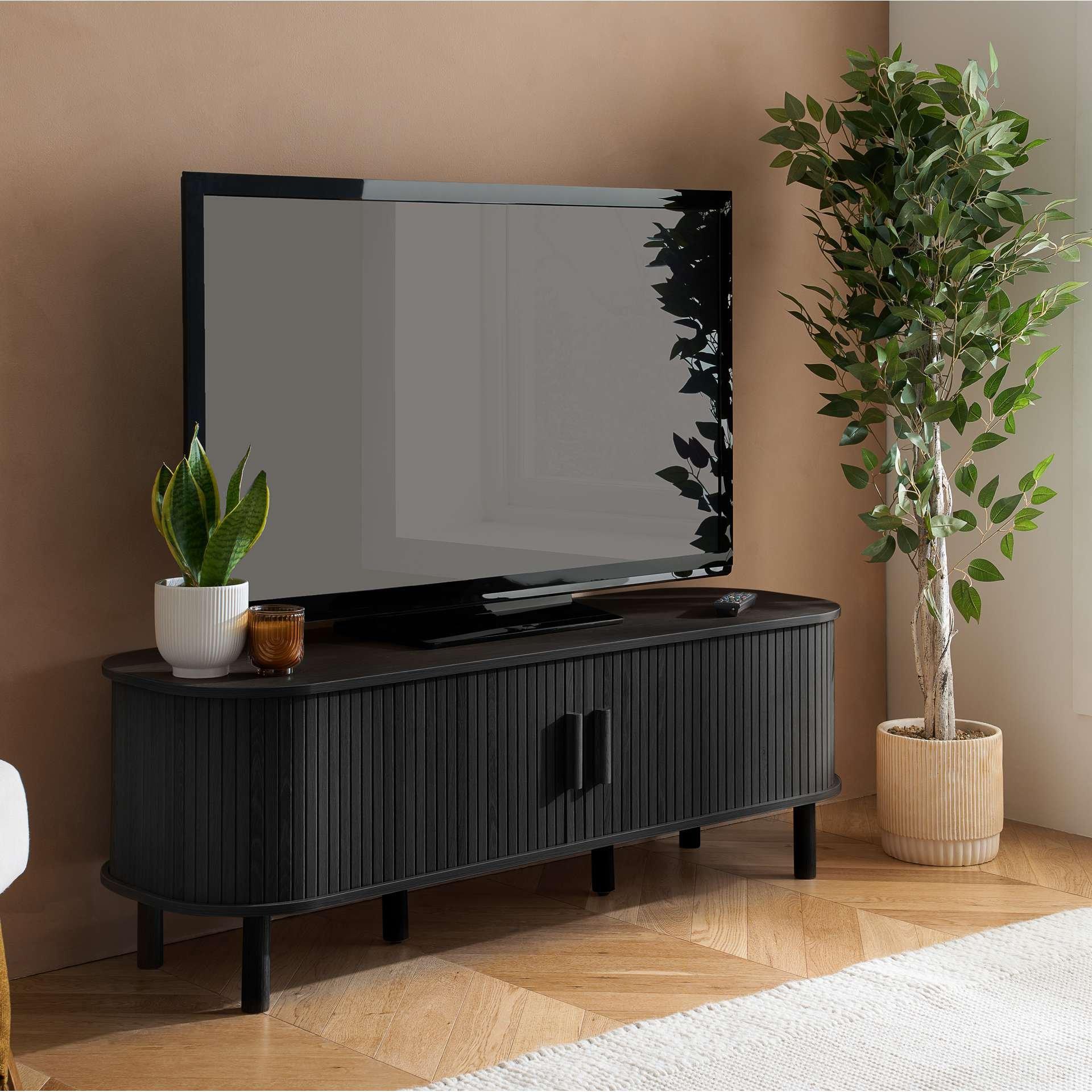 Birlea  Axel Fluted Small Tv Unit - Black
