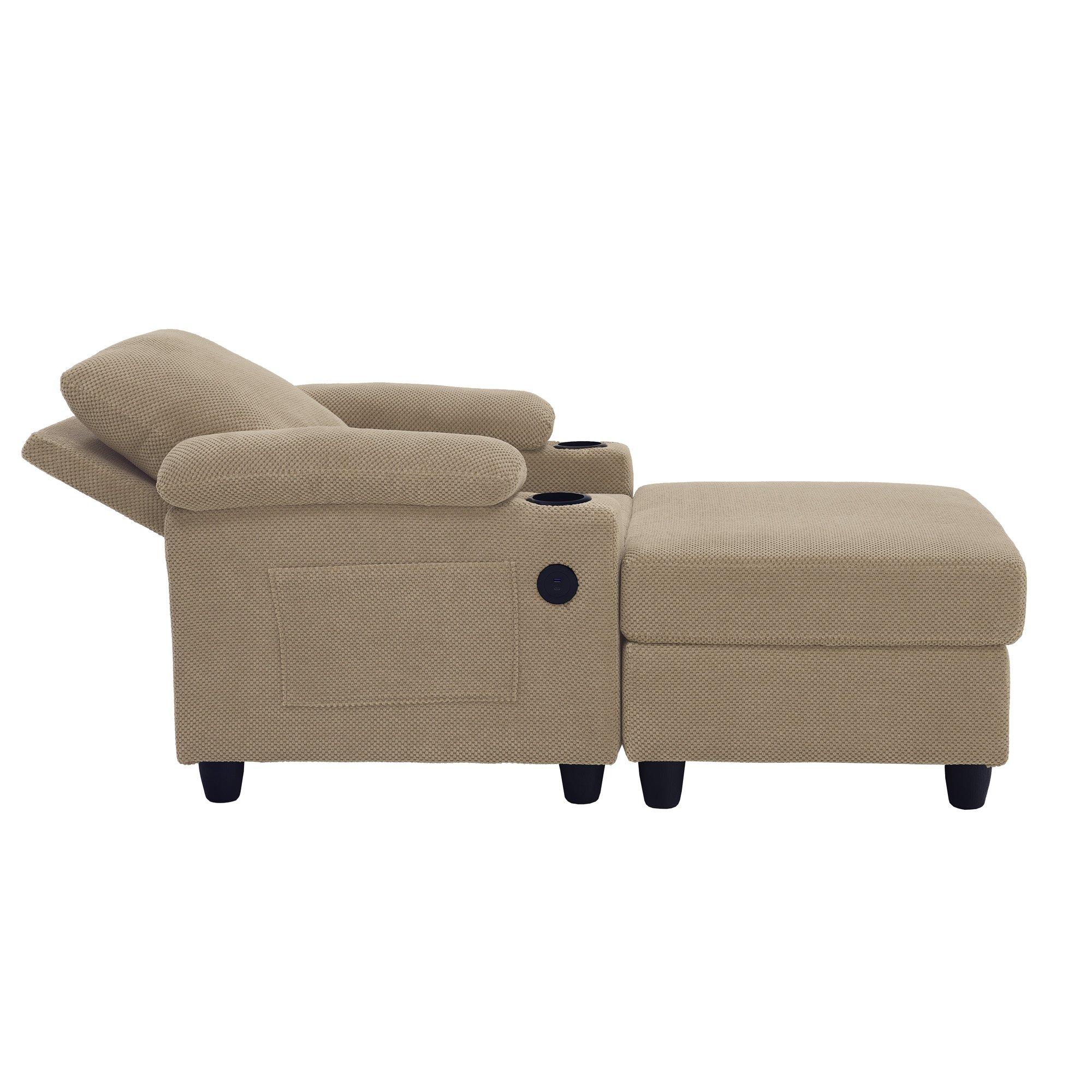 Camel - Urban Meuble - Reclining Accent Chair & Storage Ottoman - 12