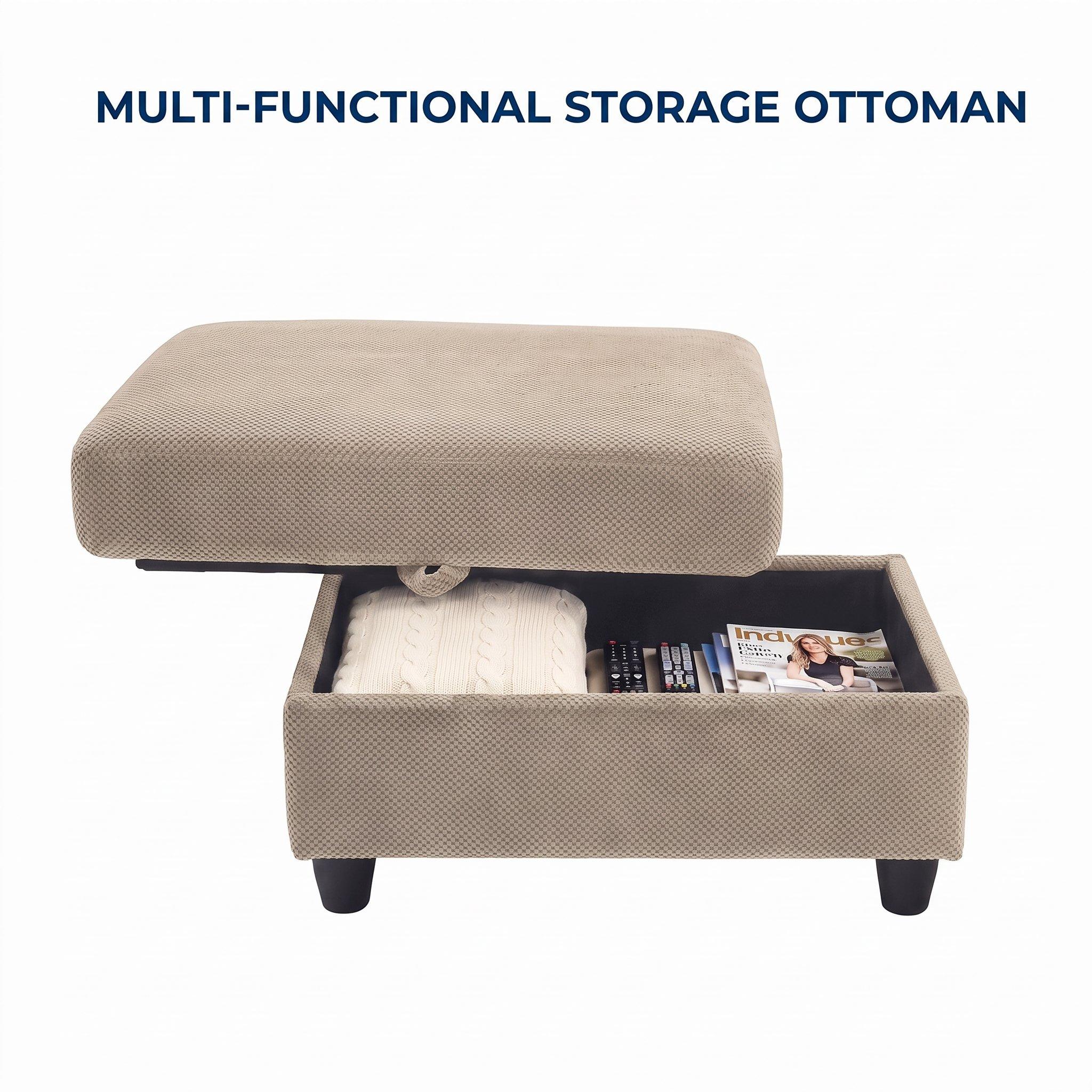 Camel - Urban Meuble - Reclining Accent Chair & Storage Ottoman - 9