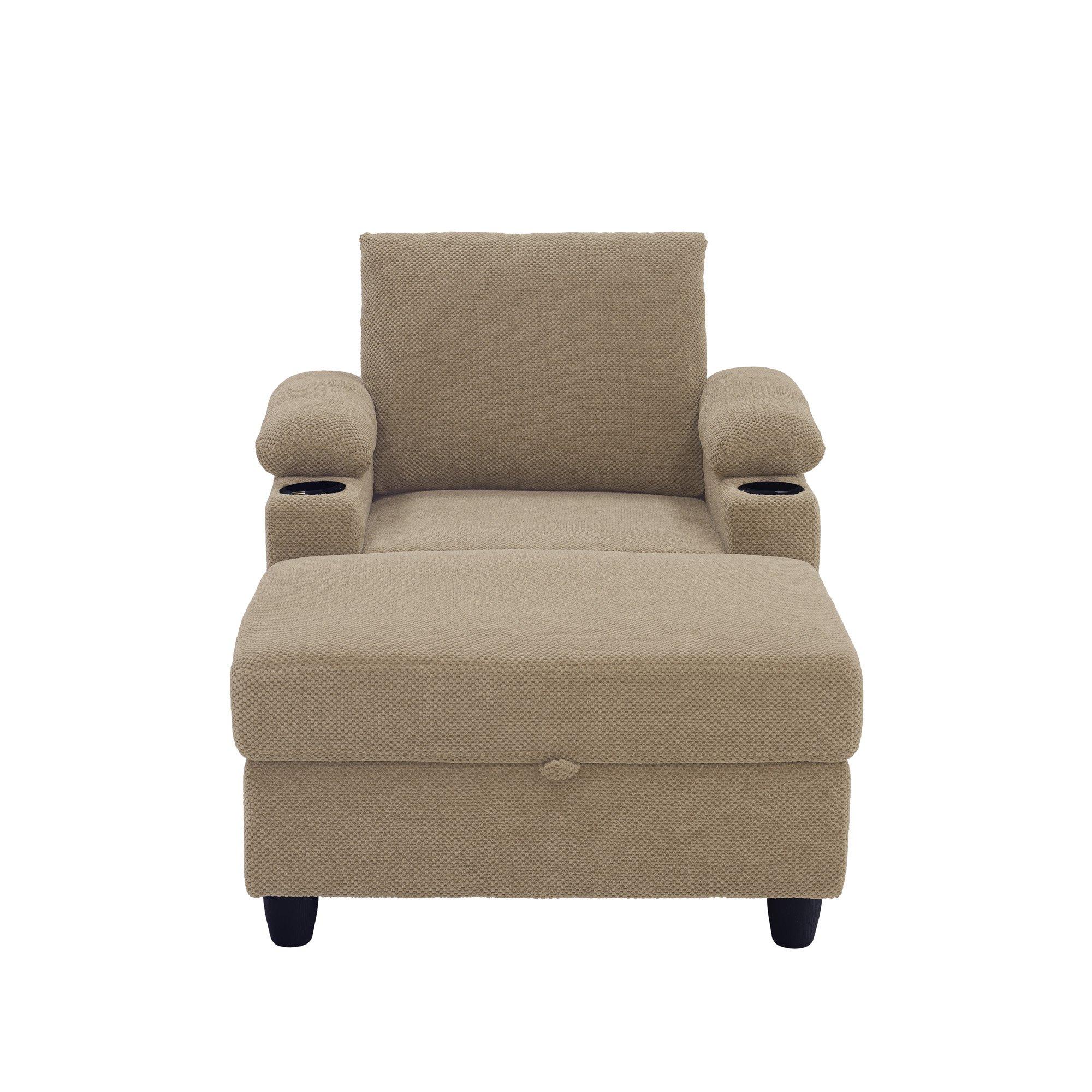 Camel - Urban Meuble - Reclining Accent Chair & Storage Ottoman - 10