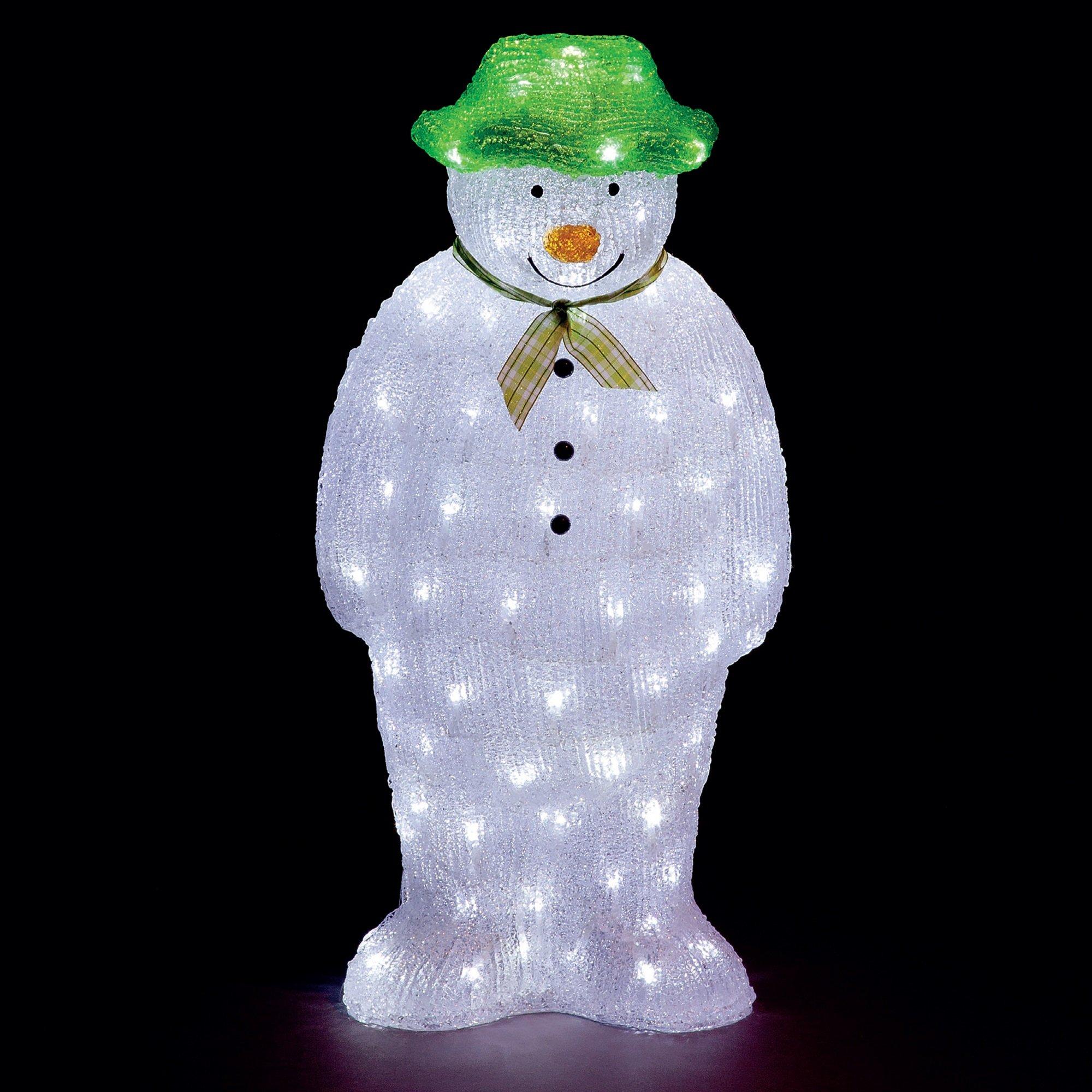 White - Snowtime - LED Lit Outdoor Acrylic The Snowman Decoration