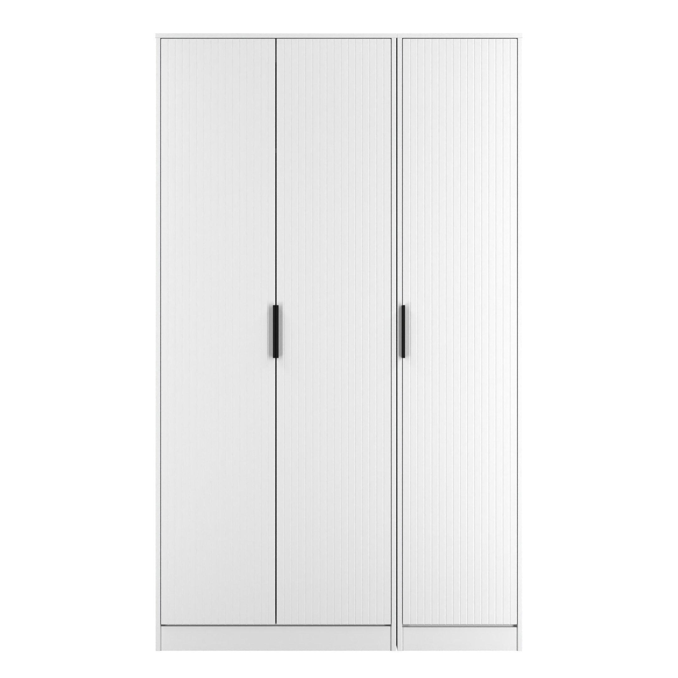 Welcome Furniture  Nashville Tall Triple Plain Wardrobe - White Matt - XL