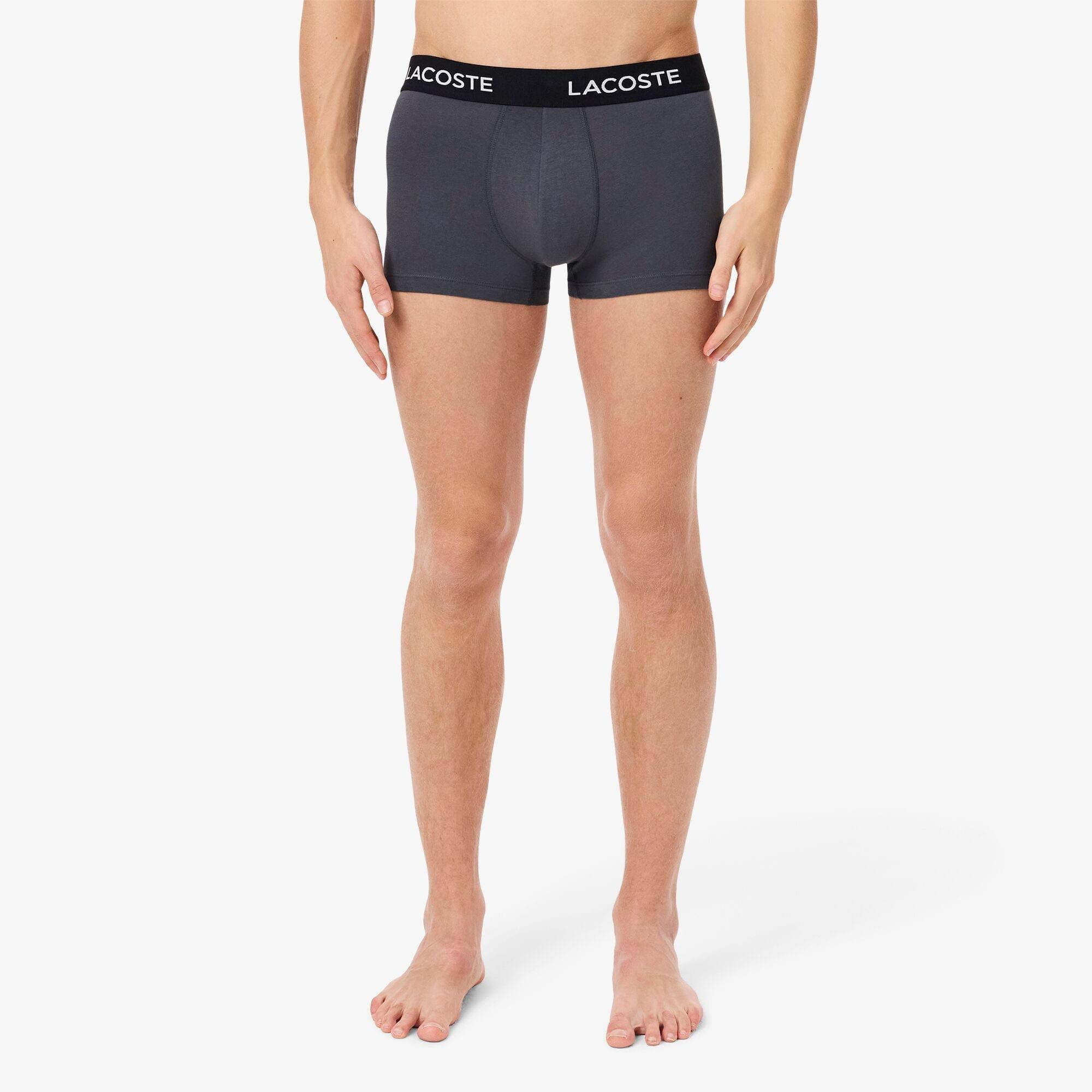 Grey - Lacoste - 3-Pack Stretch Cotton Trunks - 2