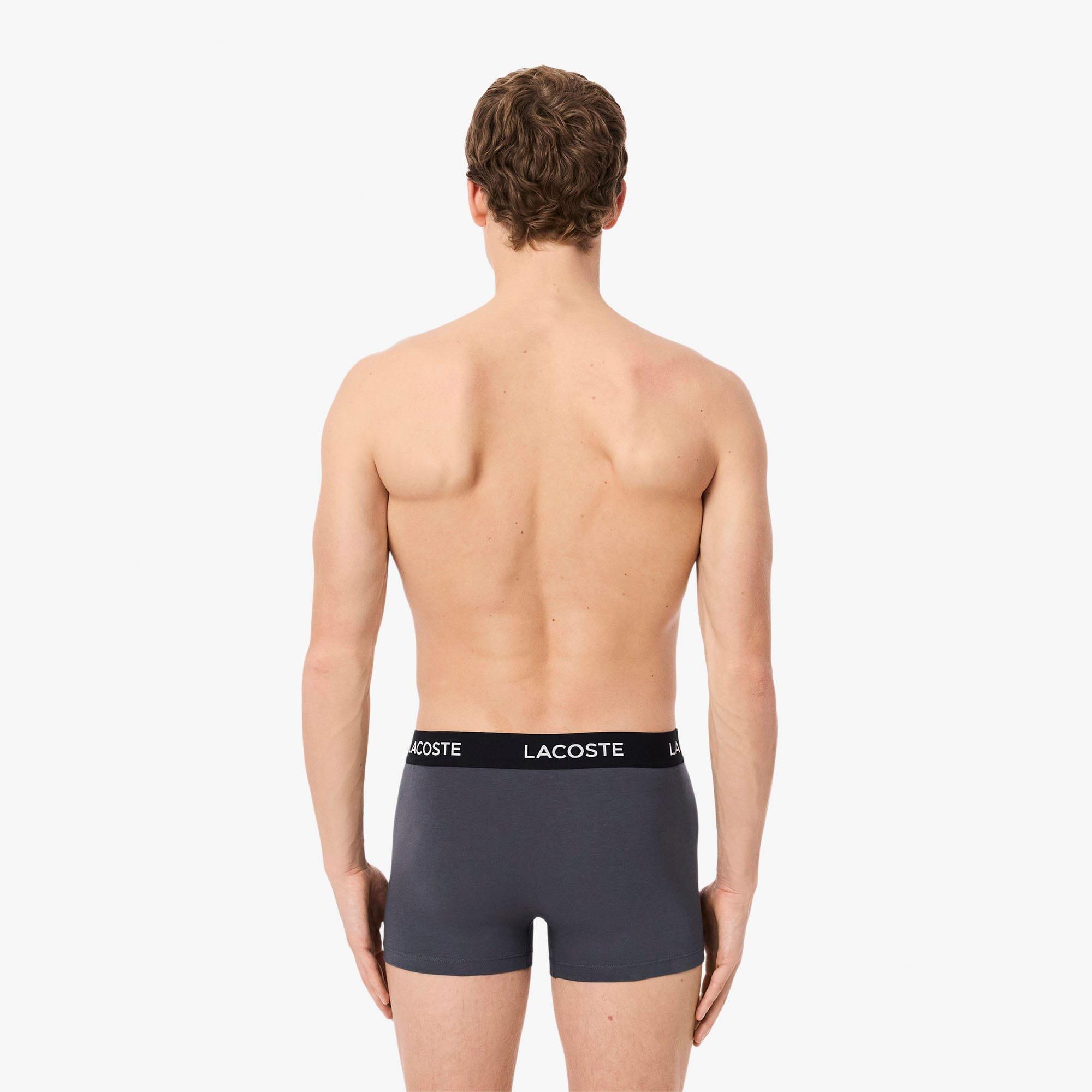 Grey - Lacoste - 3-Pack Stretch Cotton Trunks - 3