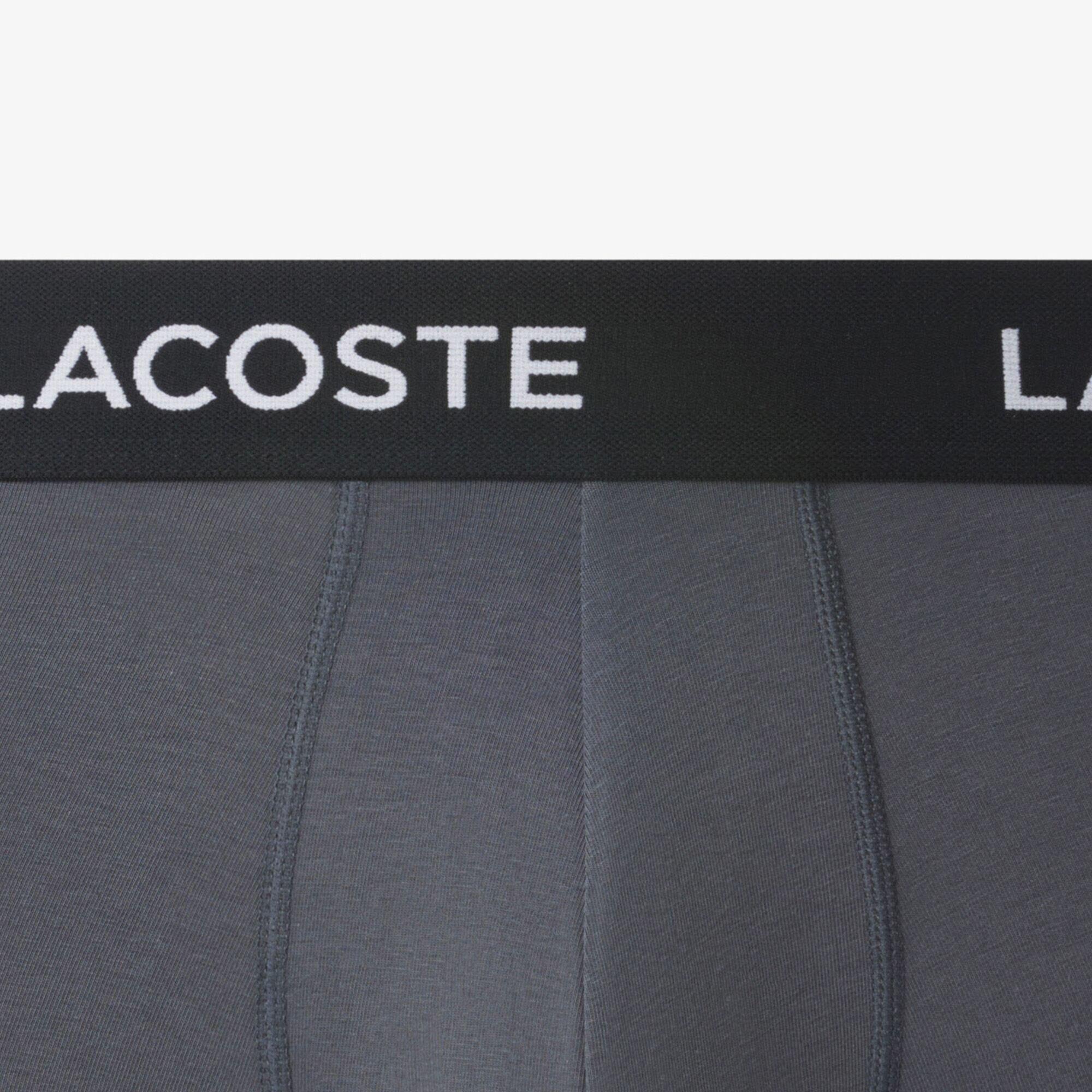 Grey - Lacoste - 3-Pack Stretch Cotton Trunks - 4