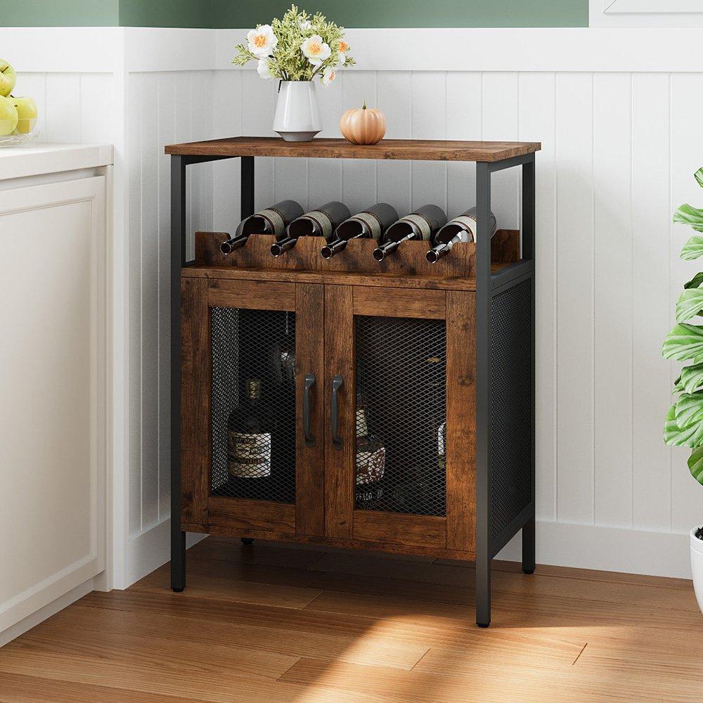 Brown - Kabinet UK - Sideboard Drinks Cabinet with Stemware Holders - 1