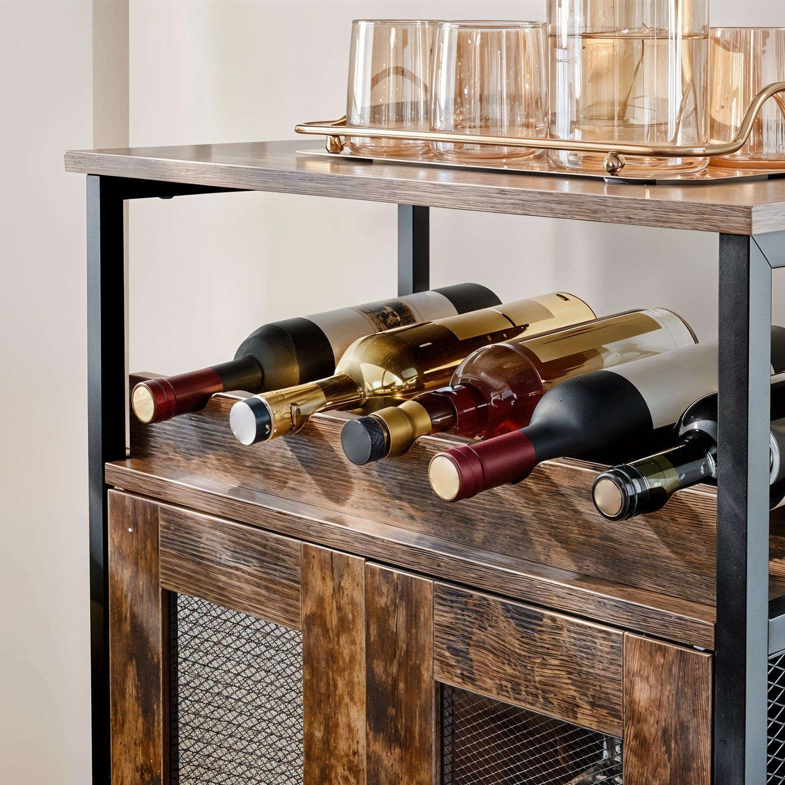 Brown - Kabinet UK - Sideboard Drinks Cabinet with Stemware Holders - 11
