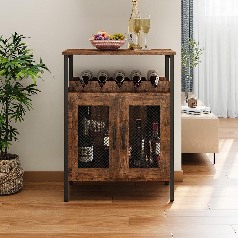 Brown - Kabinet UK - Sideboard Drinks Cabinet with Stemware Holders - 13