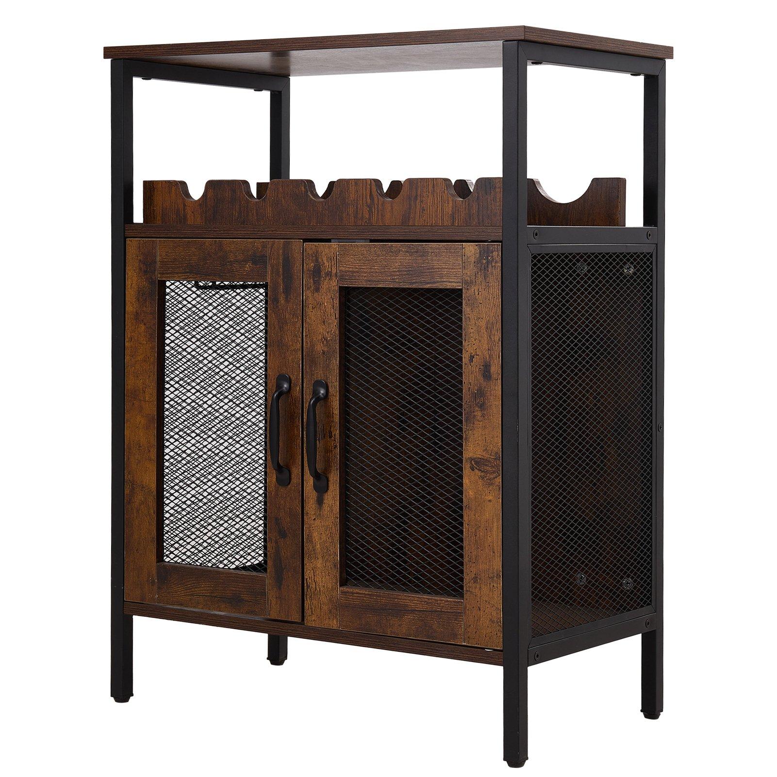 Brown - Kabinet UK - Sideboard Drinks Cabinet with Stemware Holders - 3