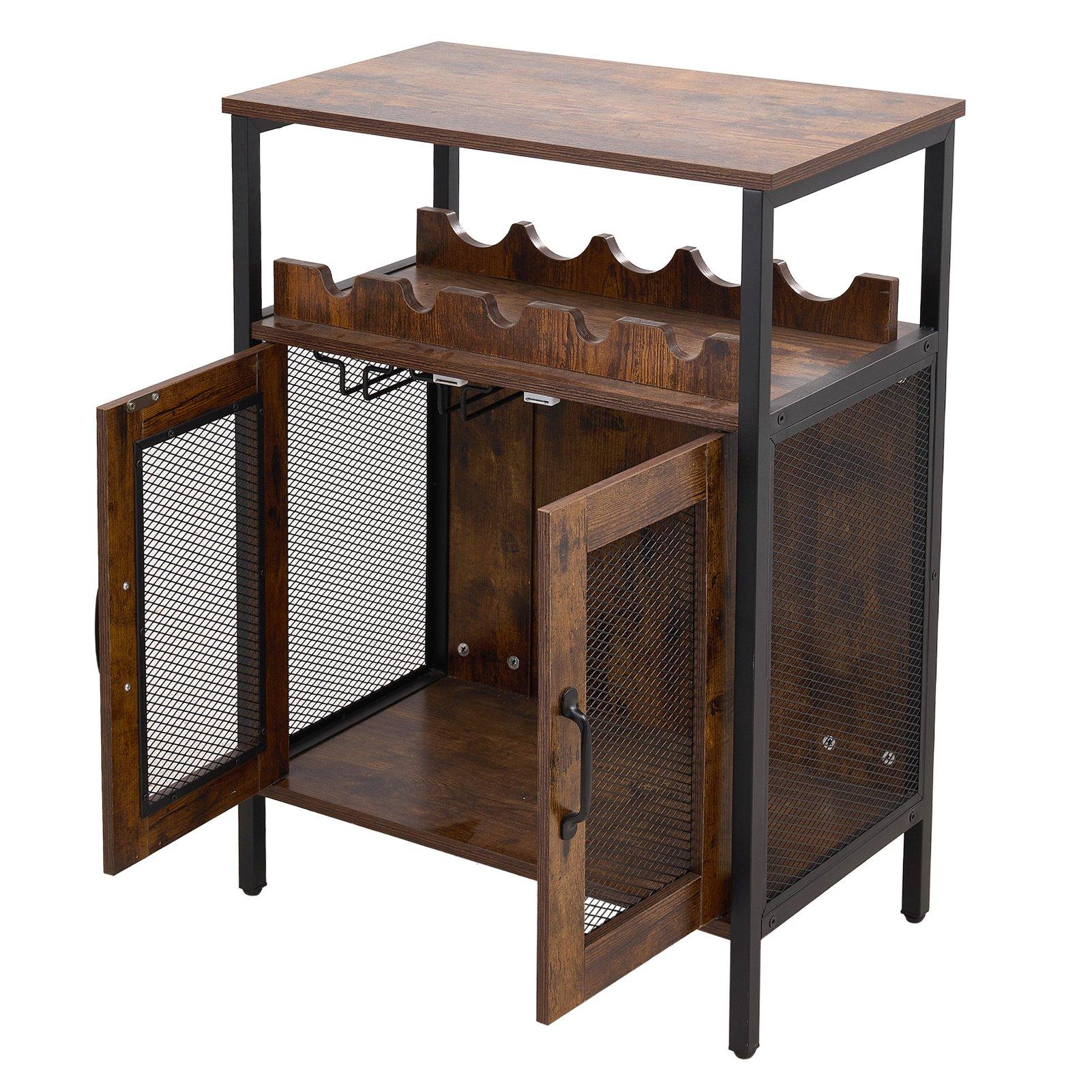 Brown - Kabinet UK - Sideboard Drinks Cabinet with Stemware Holders - 4