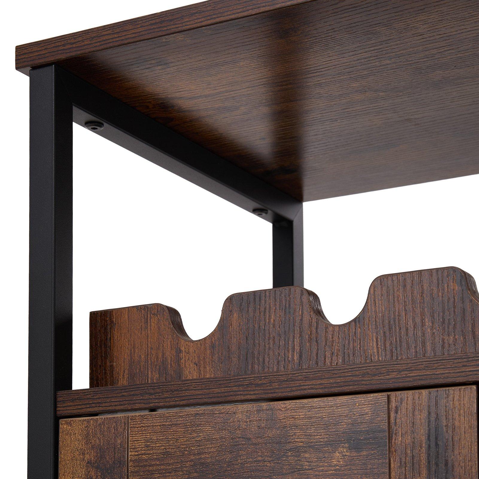 Brown - Kabinet UK - Sideboard Drinks Cabinet with Stemware Holders - 7