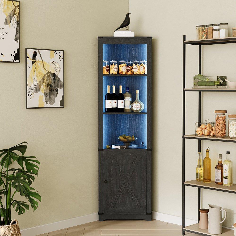 Black - Kabinet UK - Wine Cabinet with LED Lighting & Remote Control - 1