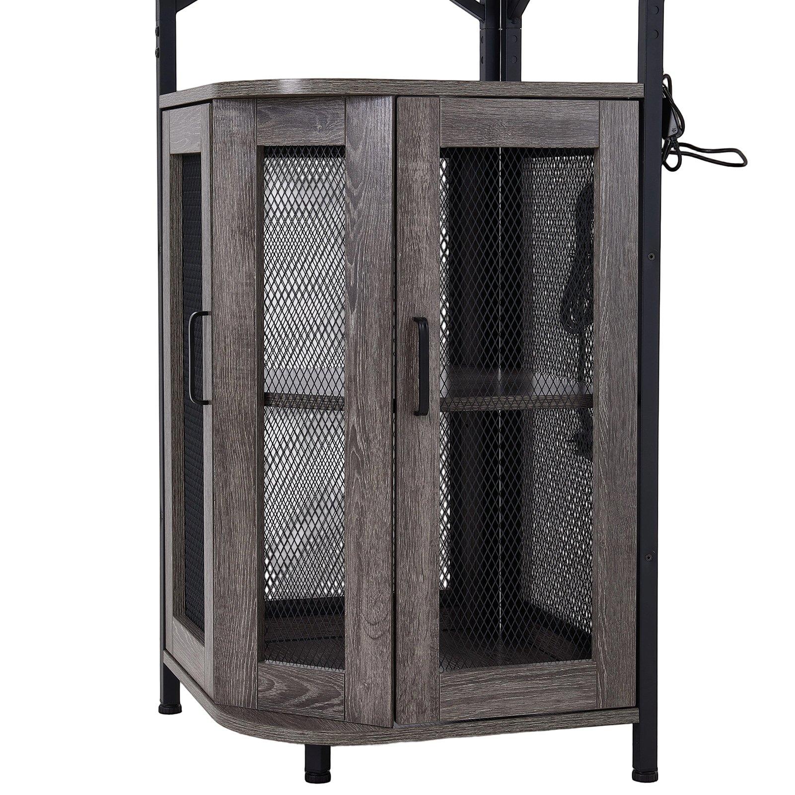 Grey - Kabinet UK - 5-Tier Bar Cabinet with LED Lights - 8