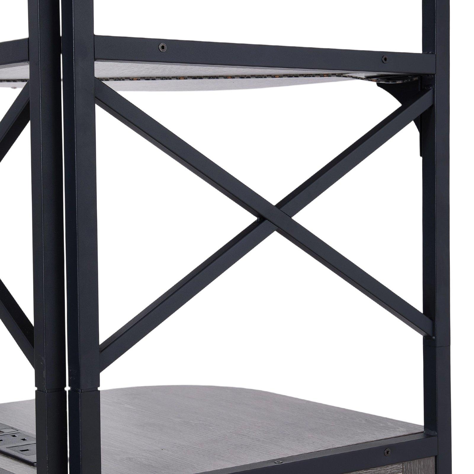 Grey - Kabinet UK - 5-Tier Bar Cabinet with LED Lights - 9