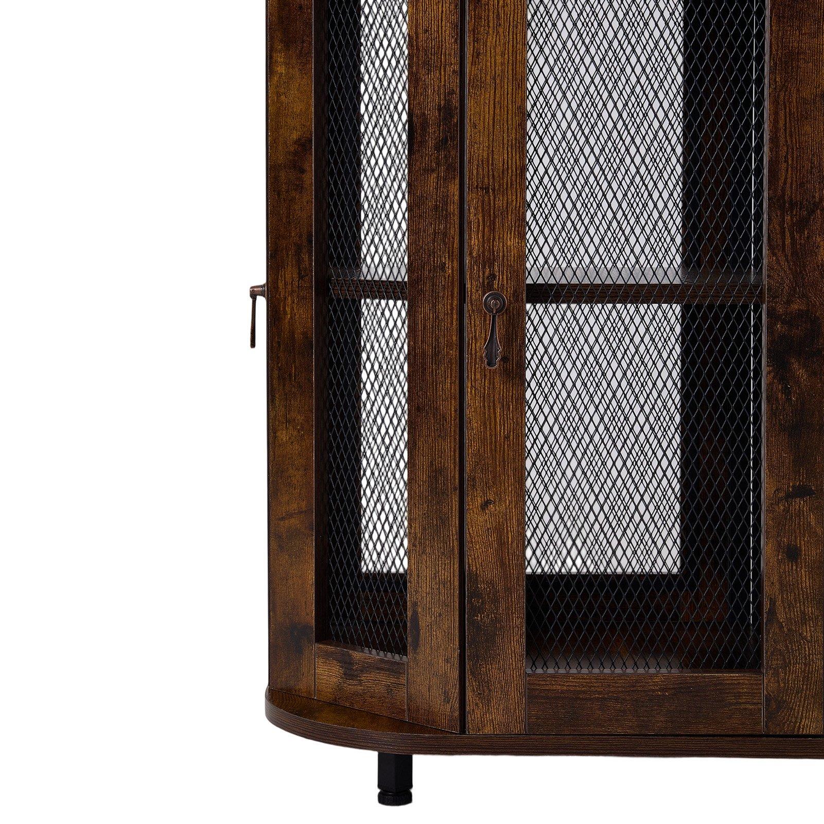 Brown - Kabinet UK - 5-Tier Bar Cabinet with LED Lights - 8