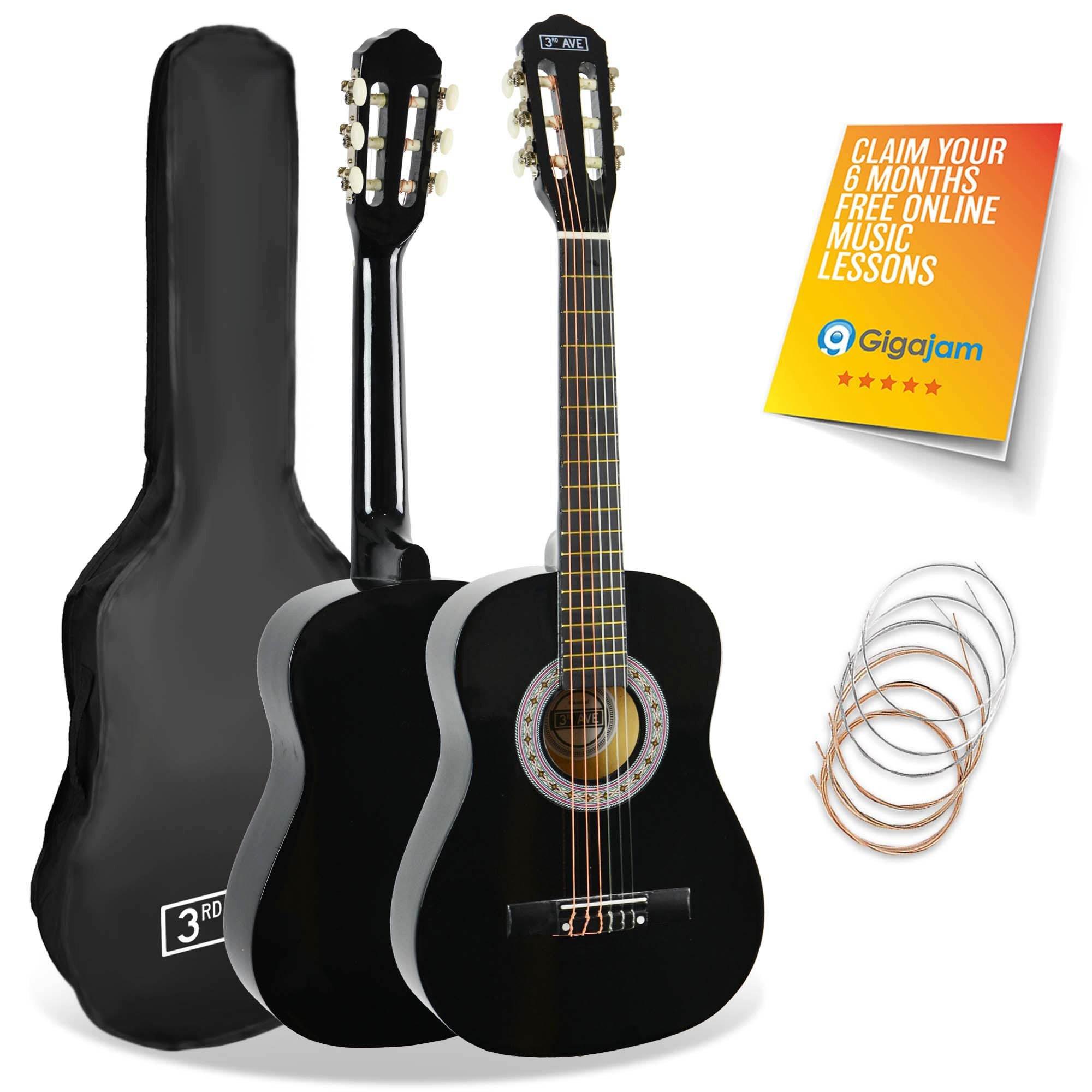 3Rd Avenue  1/2 Size Classical Guitar Pack - Black - 1/2 Size