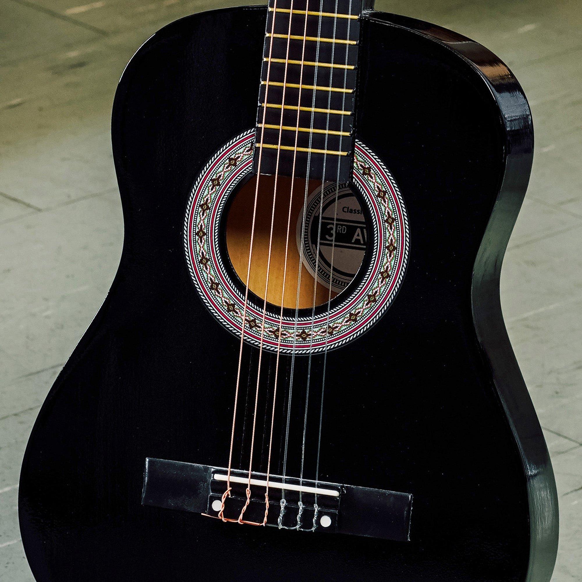 Black - 3rd Avenue - 1/2 Size Classical Guitar Pack - 6
