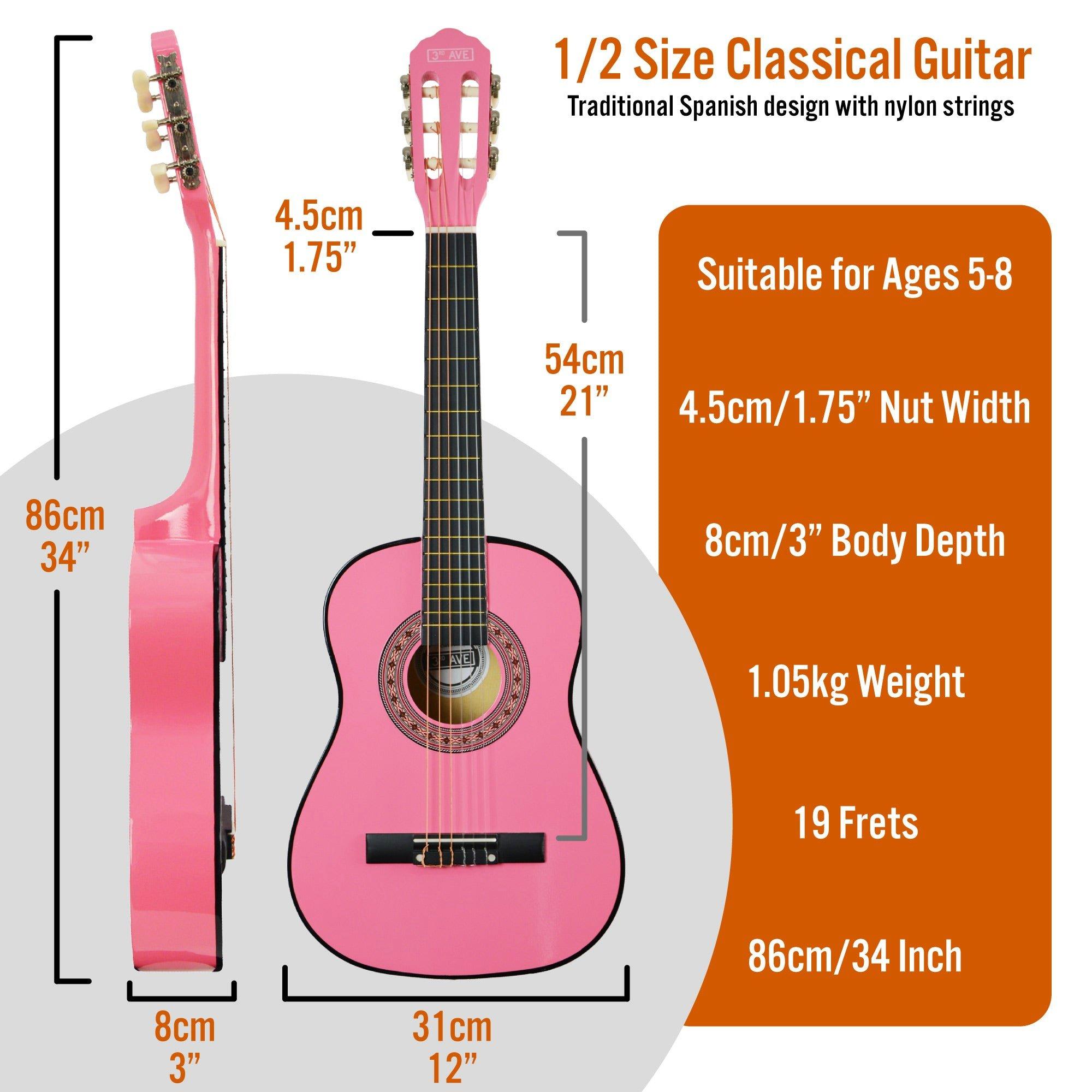 Pink - 3rd Avenue - half Size Classical Guitar Pack - 2