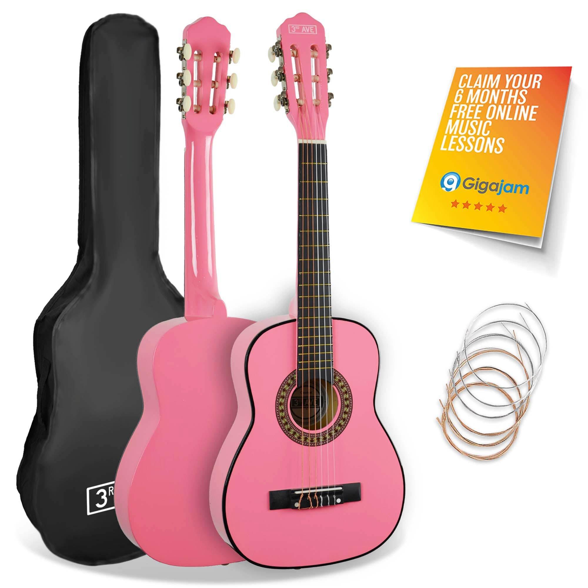 3Rd Avenue  1/4 Size Classical Guitar Pack - Pink - 1/4 Size