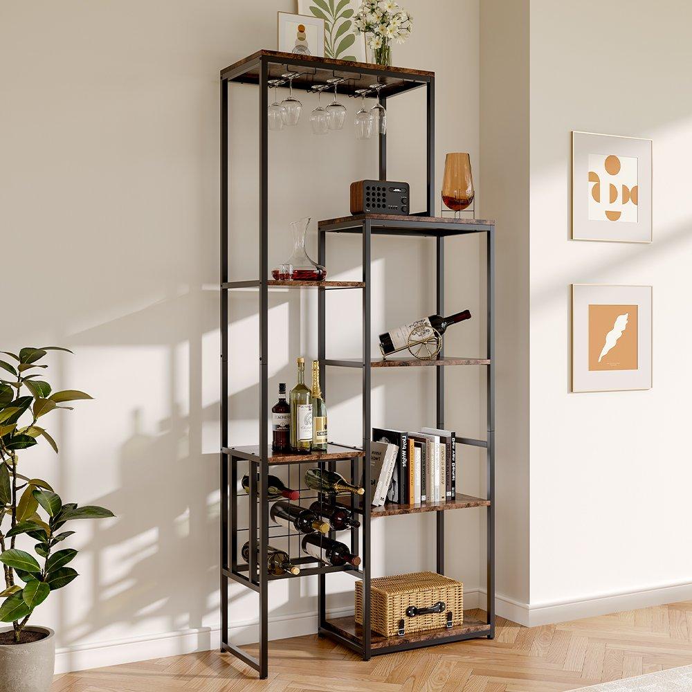 Brown - Kabinet UK - Wine Rack & Bar Storage Cabinet - 1