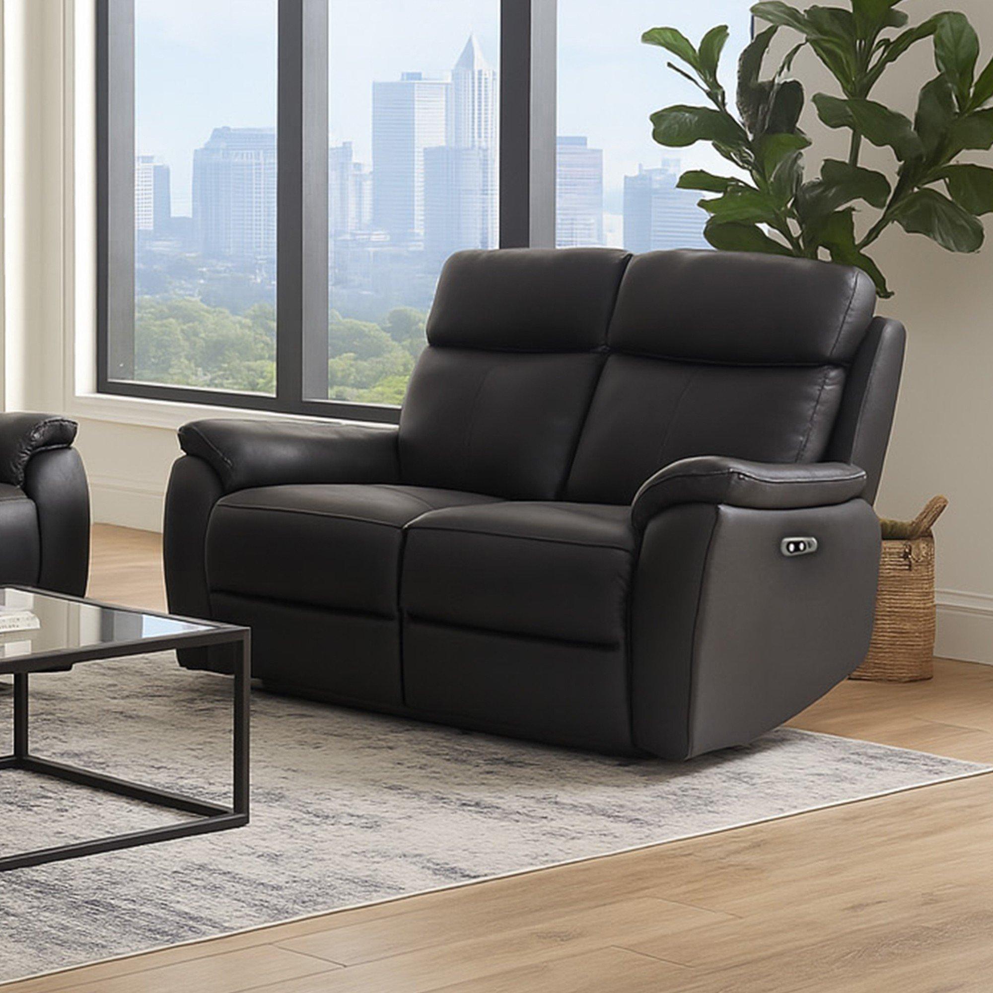 Aspire  Kingsmere 2 Seater Power Recliner Sofa - Black - 2 Seater