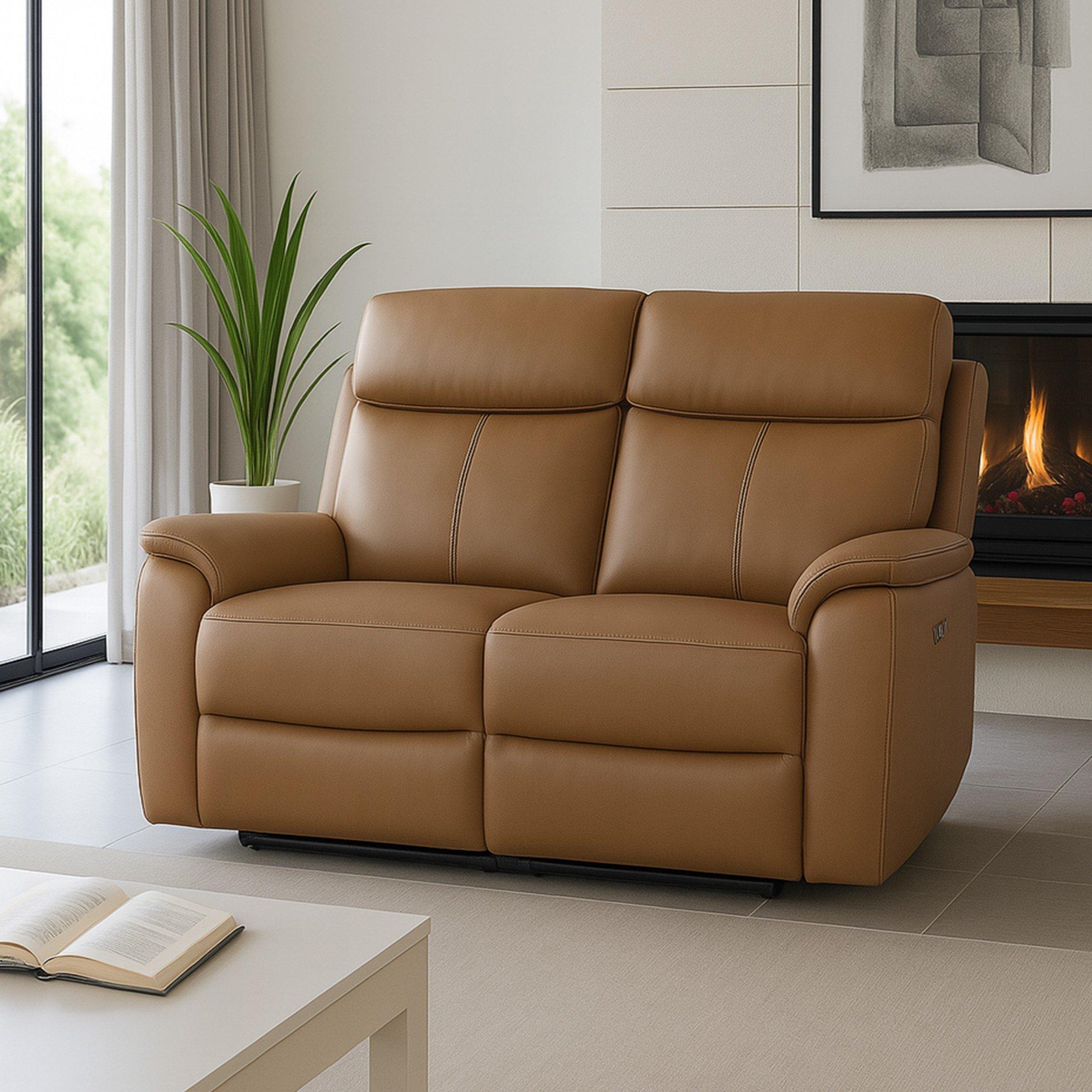 Aspire  Kingsmere 2 Seater Power Recliner Sofa - Tan - 2 Seater