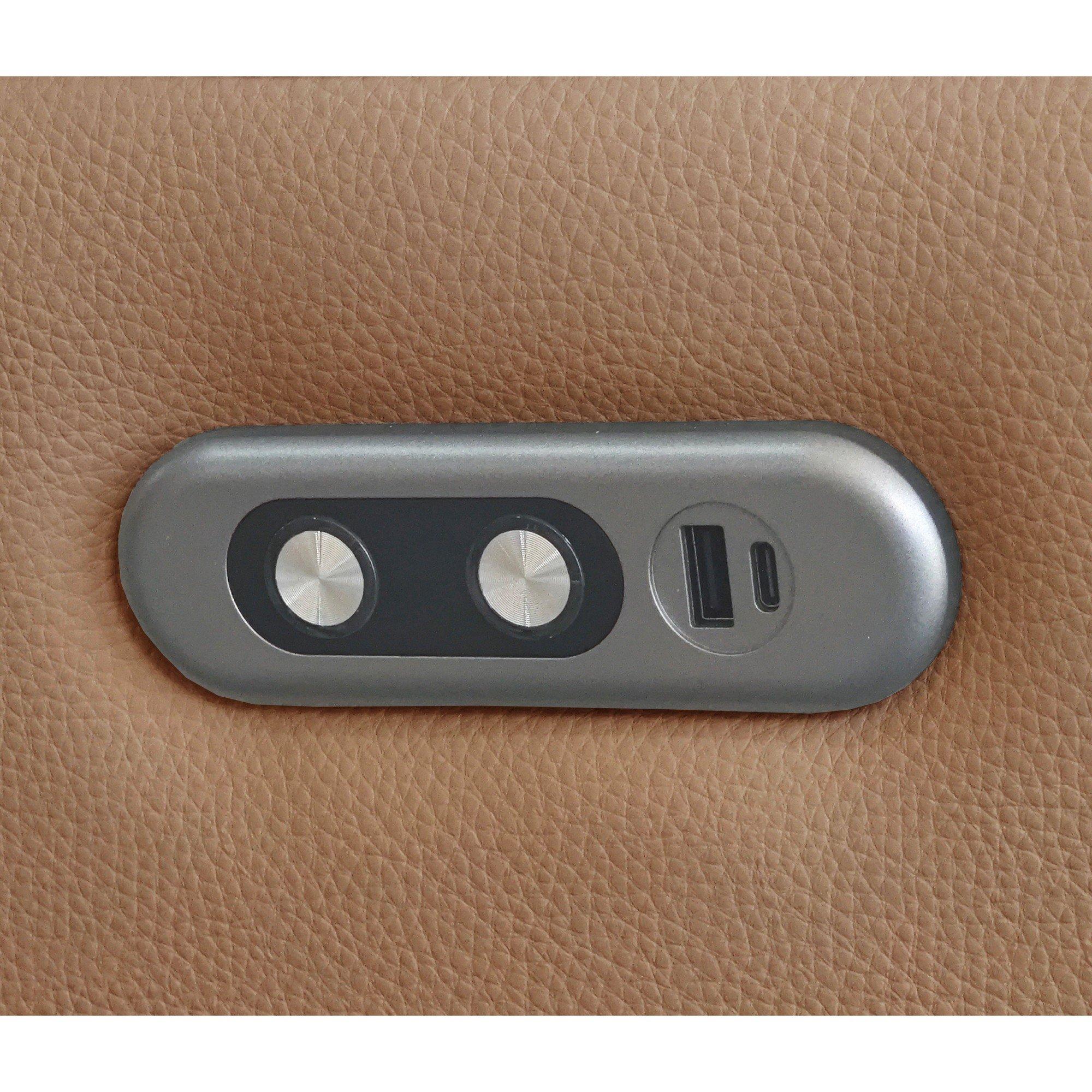 Tan - Aspire - Kingsmere 2 Seater Power Recliner Sofa - 6