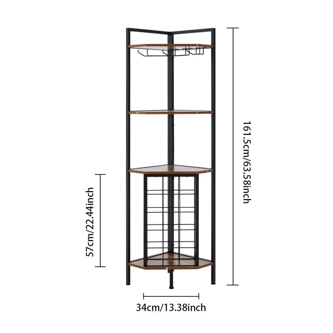 Brown - Kabinet UK - Wine Rack with Glass Holder and Bottle Storage - 2