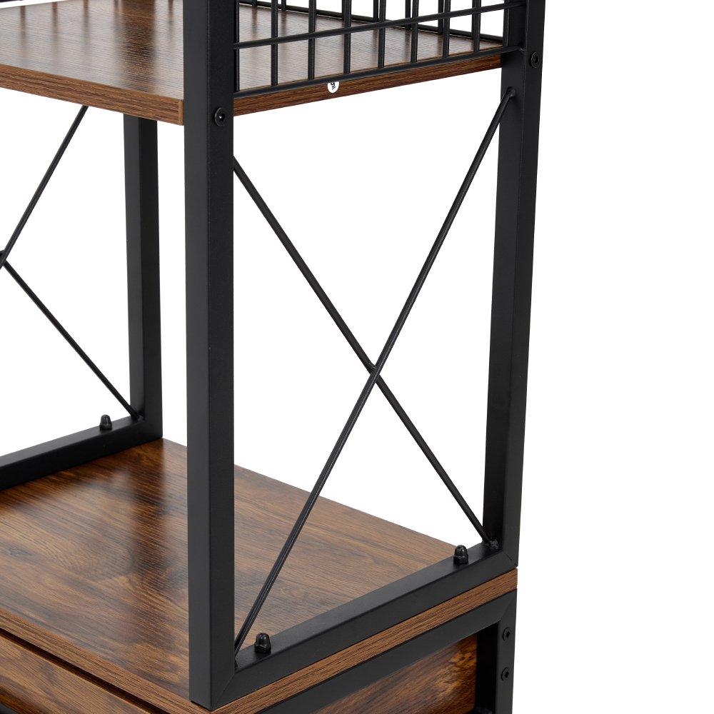 Brown - Kabinet UK - Wine Cabinet with Glass Holder & Drawer - 11