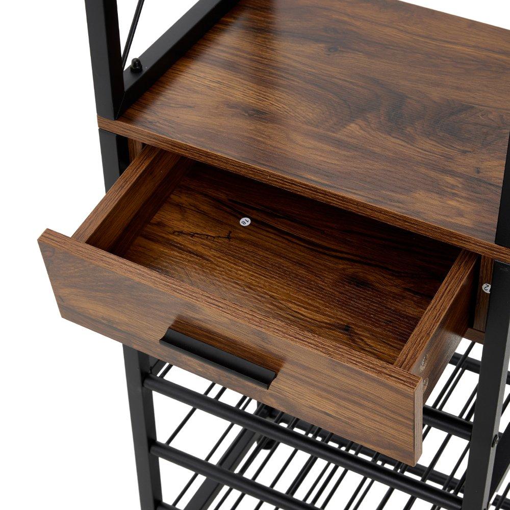 Brown - Kabinet UK - Wine Cabinet with Glass Holder & Drawer - 8