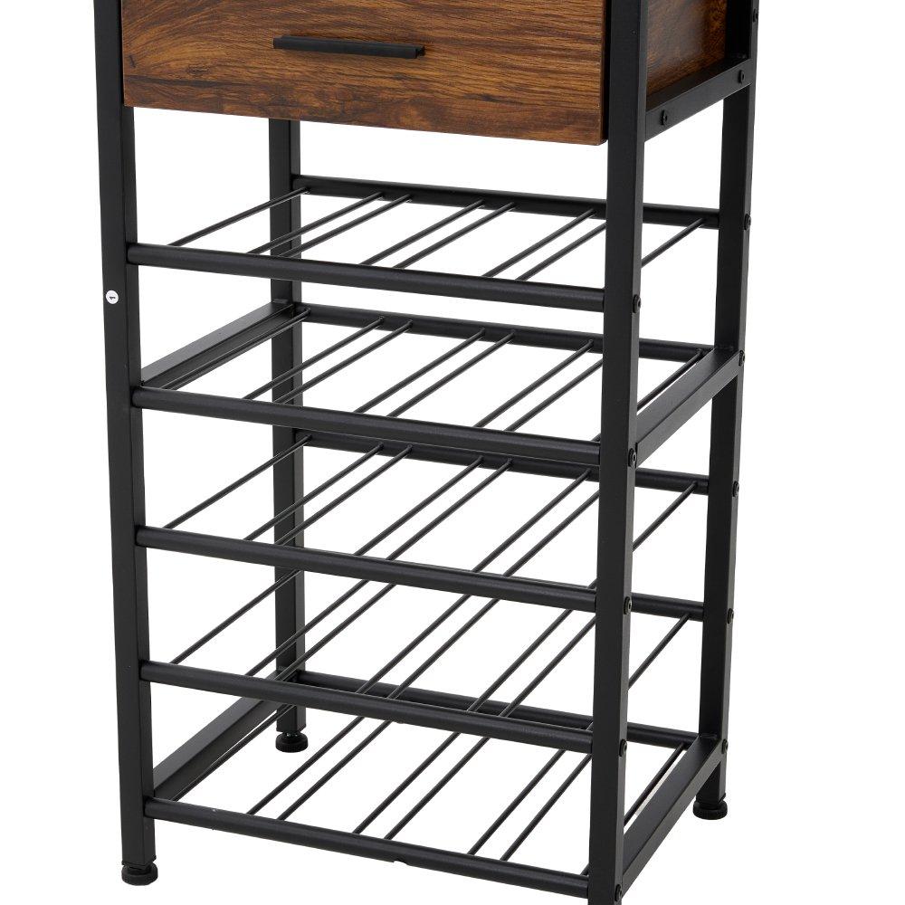 Brown - Kabinet UK - Wine Cabinet with Glass Holder & Drawer - 9