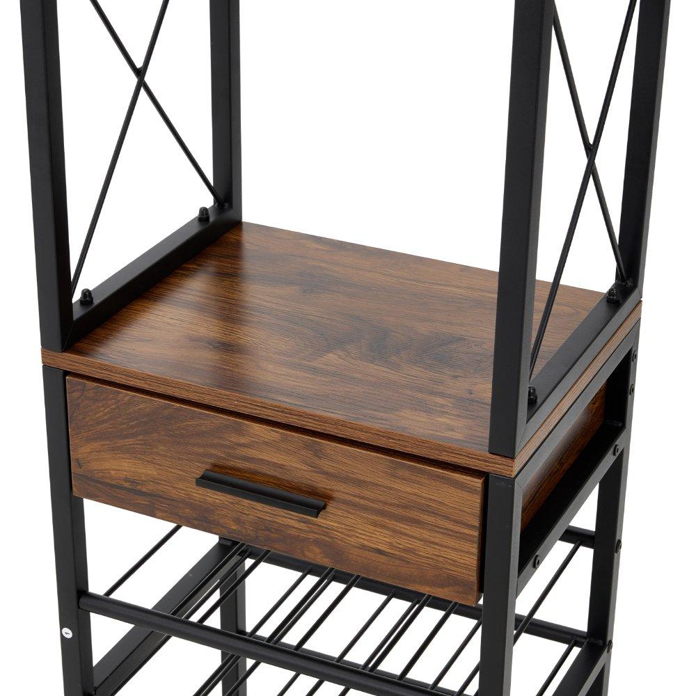 Brown - Kabinet UK - Wine Cabinet with Glass Holder & Drawer - 10