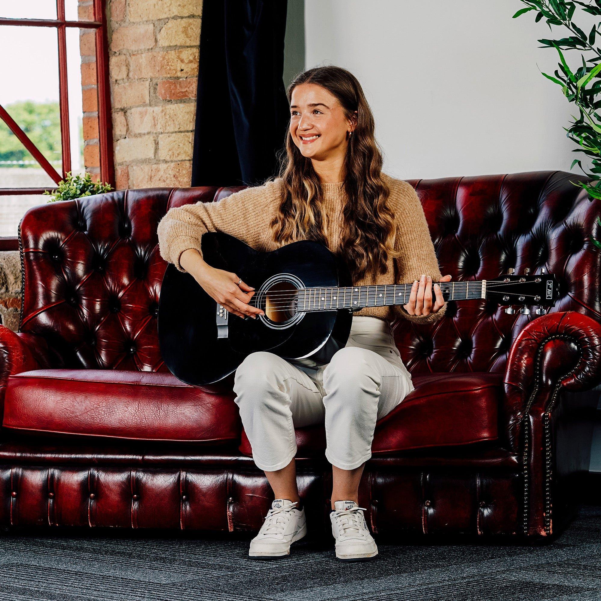 Black - 3rd Avenue - Full Size Acoustic Guitar Premium Pack - 5