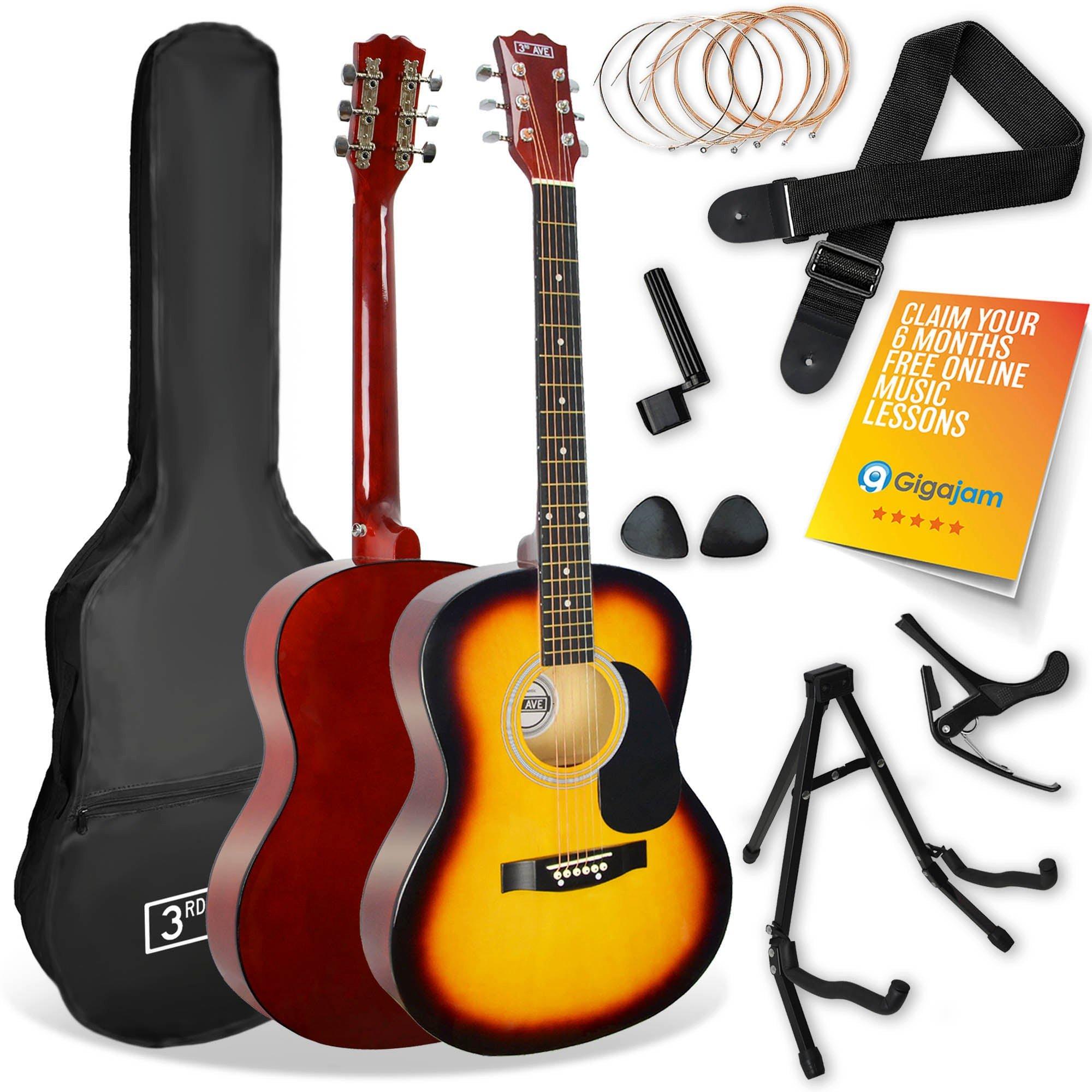 3Rd Avenue  Full Size Acoustic Guitar Premium Pack - Sunburst - Full Size