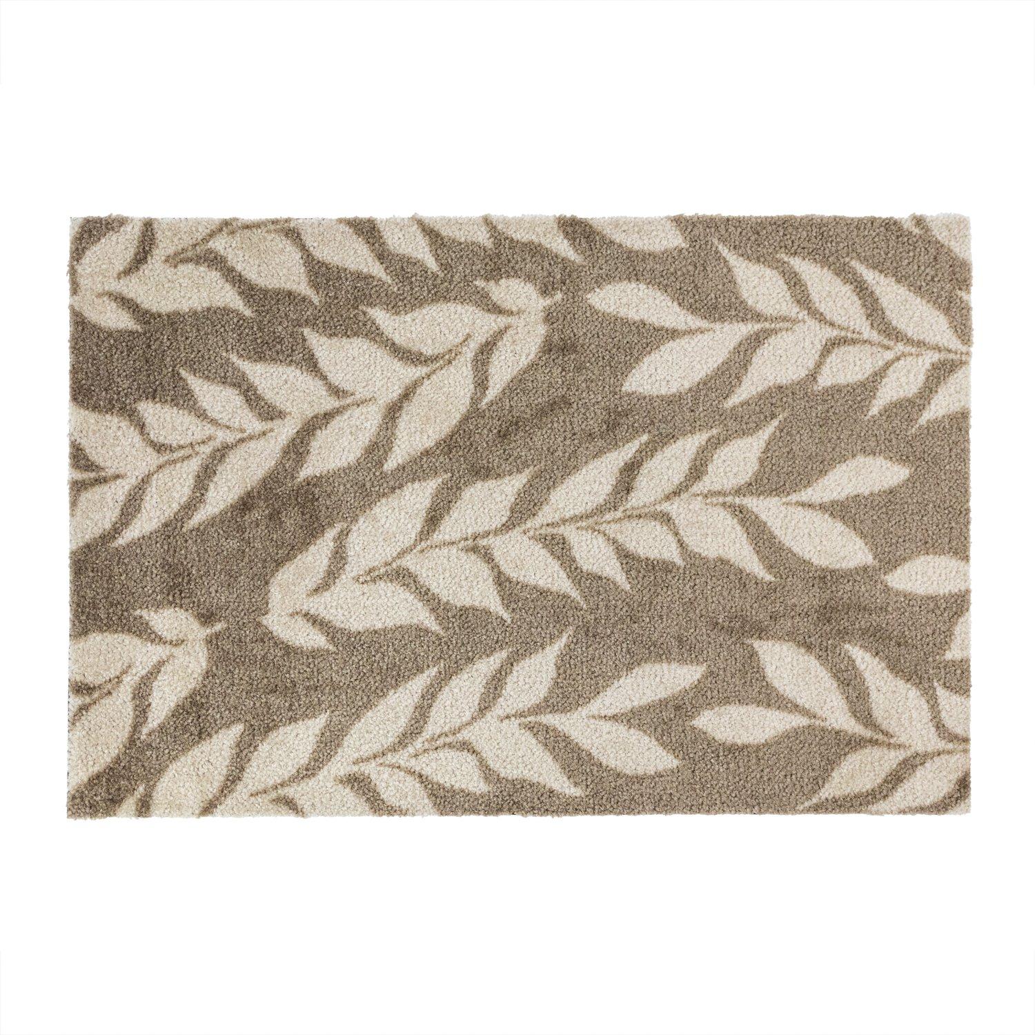 Brown - JVL - Mega Mat Entrance Doormat Leaves 50x75cm - 1