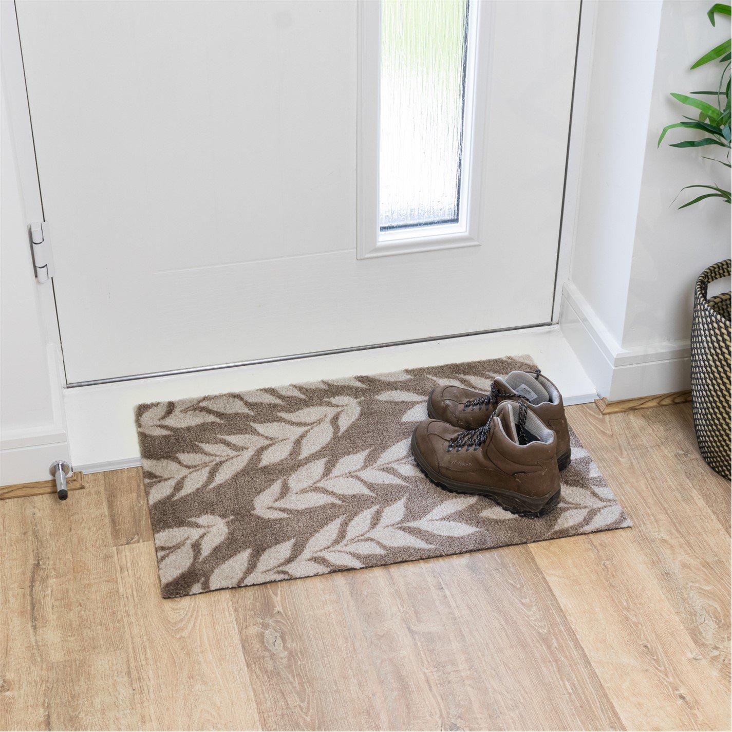 Jvl  Mega Mat Entrance Doormat Leaves 50X75cm - Brown