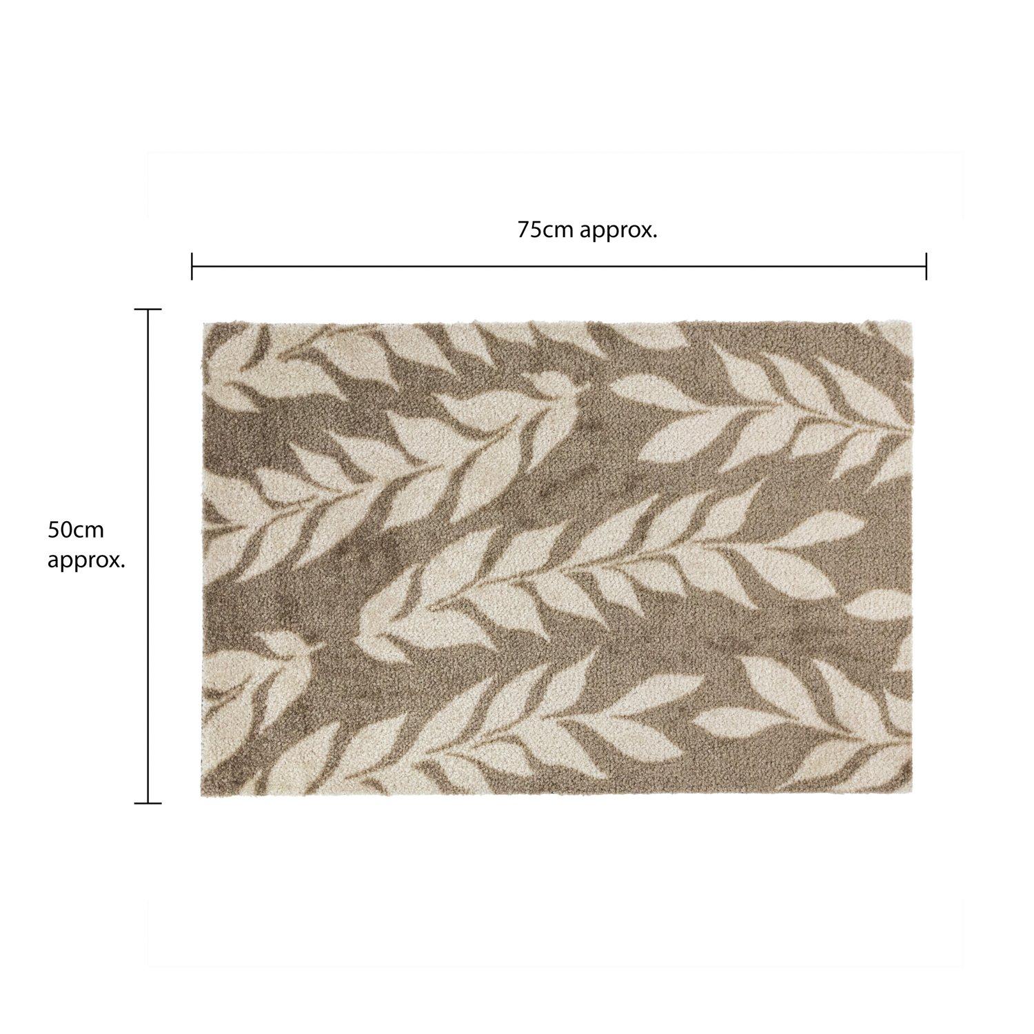 Brown - JVL - Mega Mat Entrance Doormat Leaves 50x75cm - 9