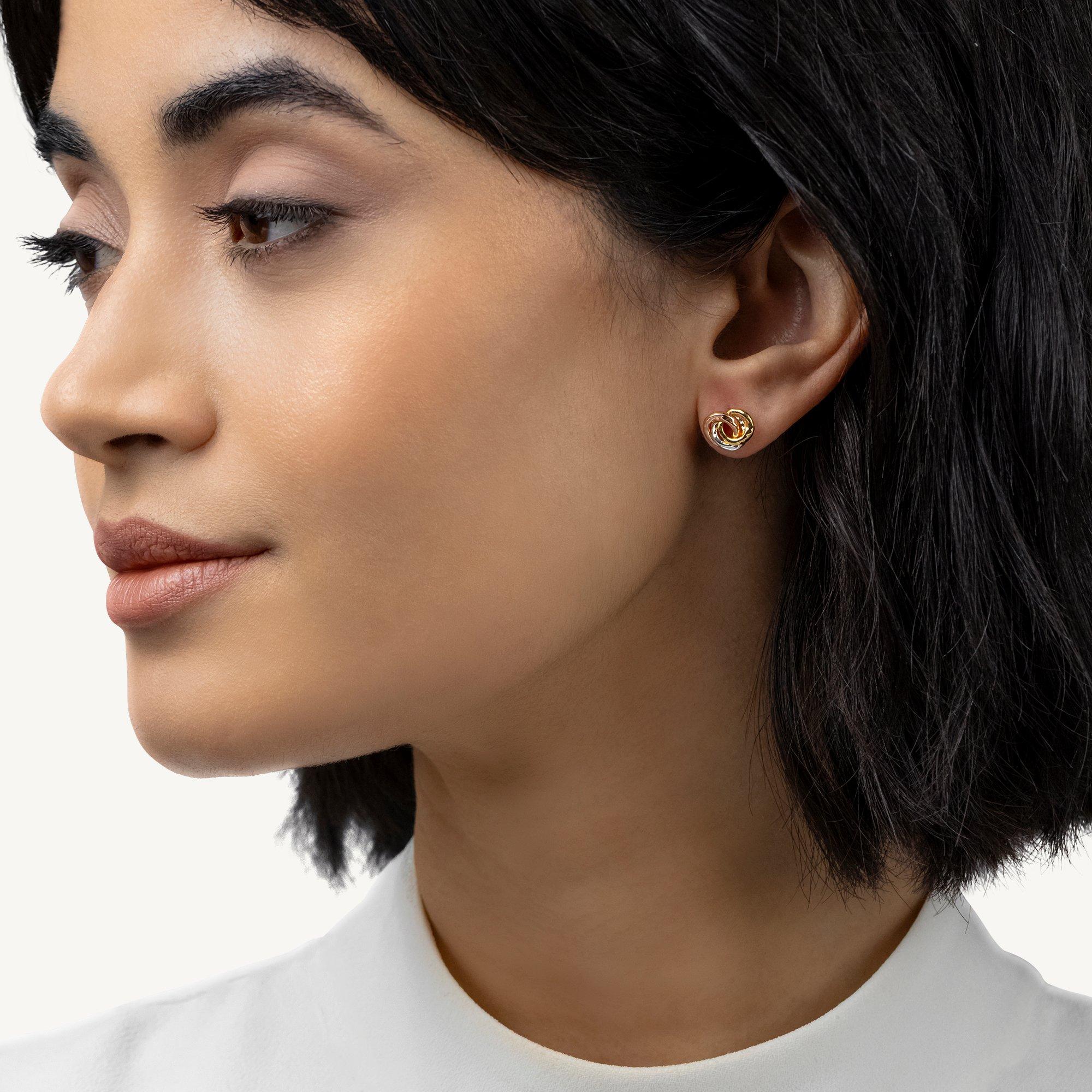 Gold - Radley - Radley Triple Plated Hammered Earrings - 2