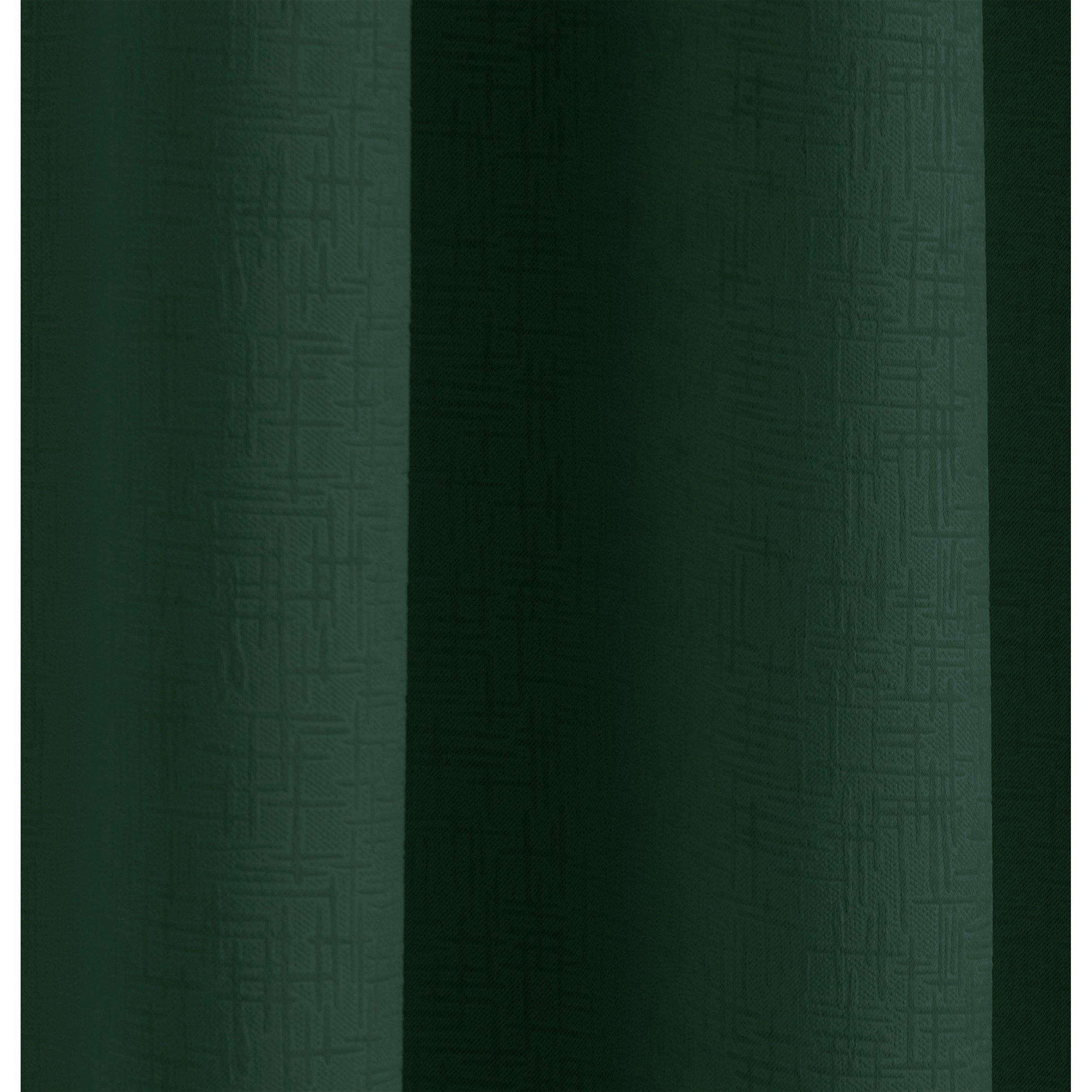 Dark Green - Enhanced Living - Textured Thermal Room Darkening Curtains Eyelet - 3
