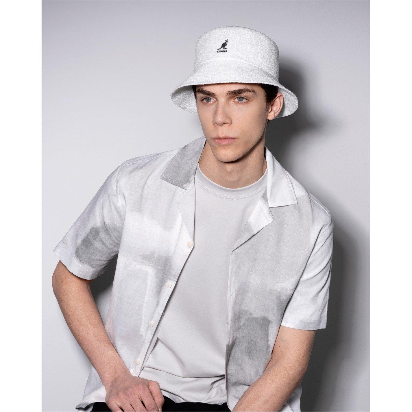White - Kangol - Terry Towelling Bermuda Bucket Hat - 3