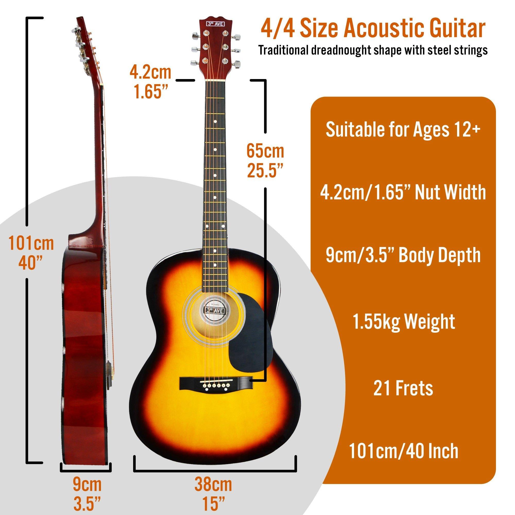 Sunburst - 3rd Avenue - Full Size Acoustic Guitar Pack - 2