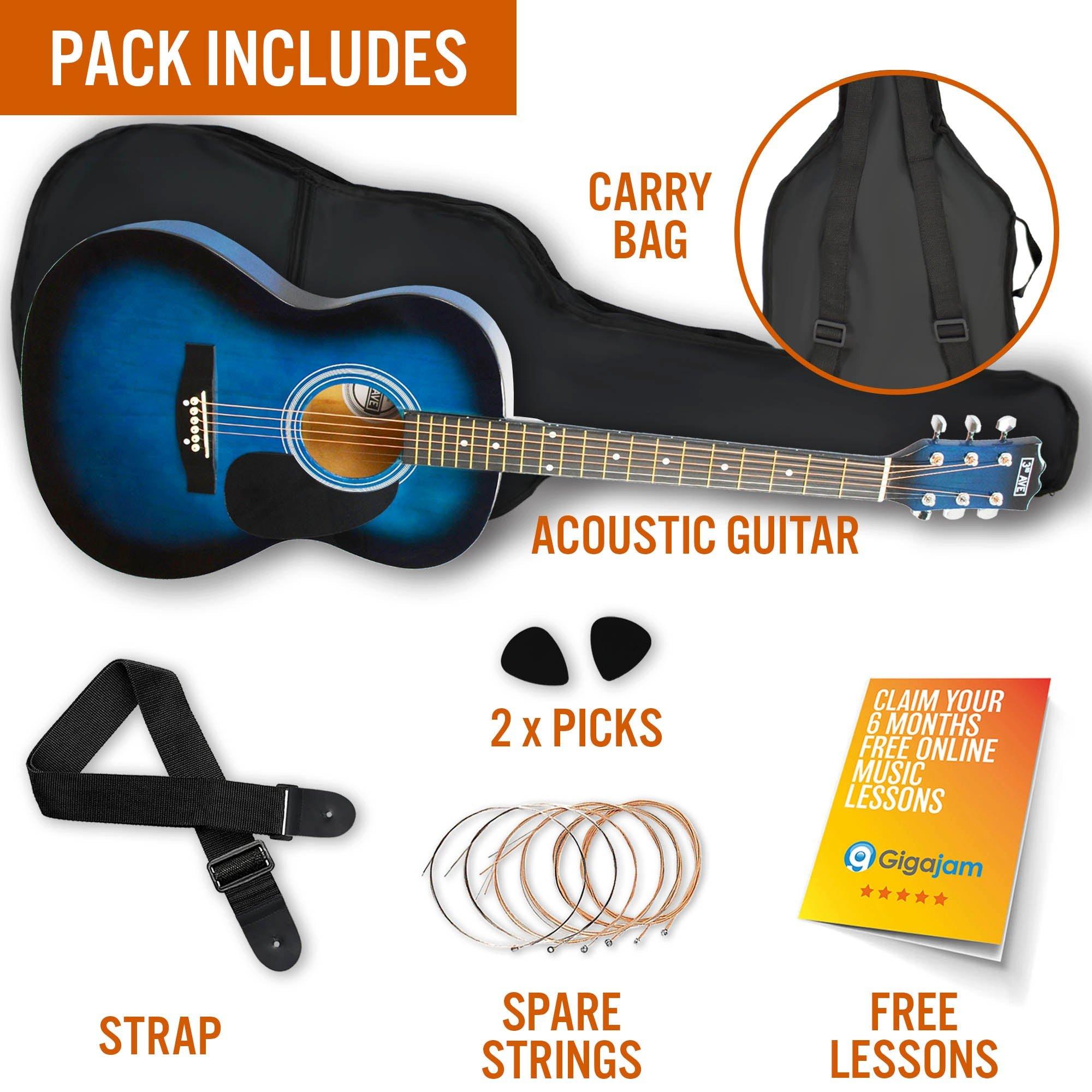 Blueburst - 3rd Avenue - 3rd Avenue Full Size Acoustic Guitar Pack - 3
