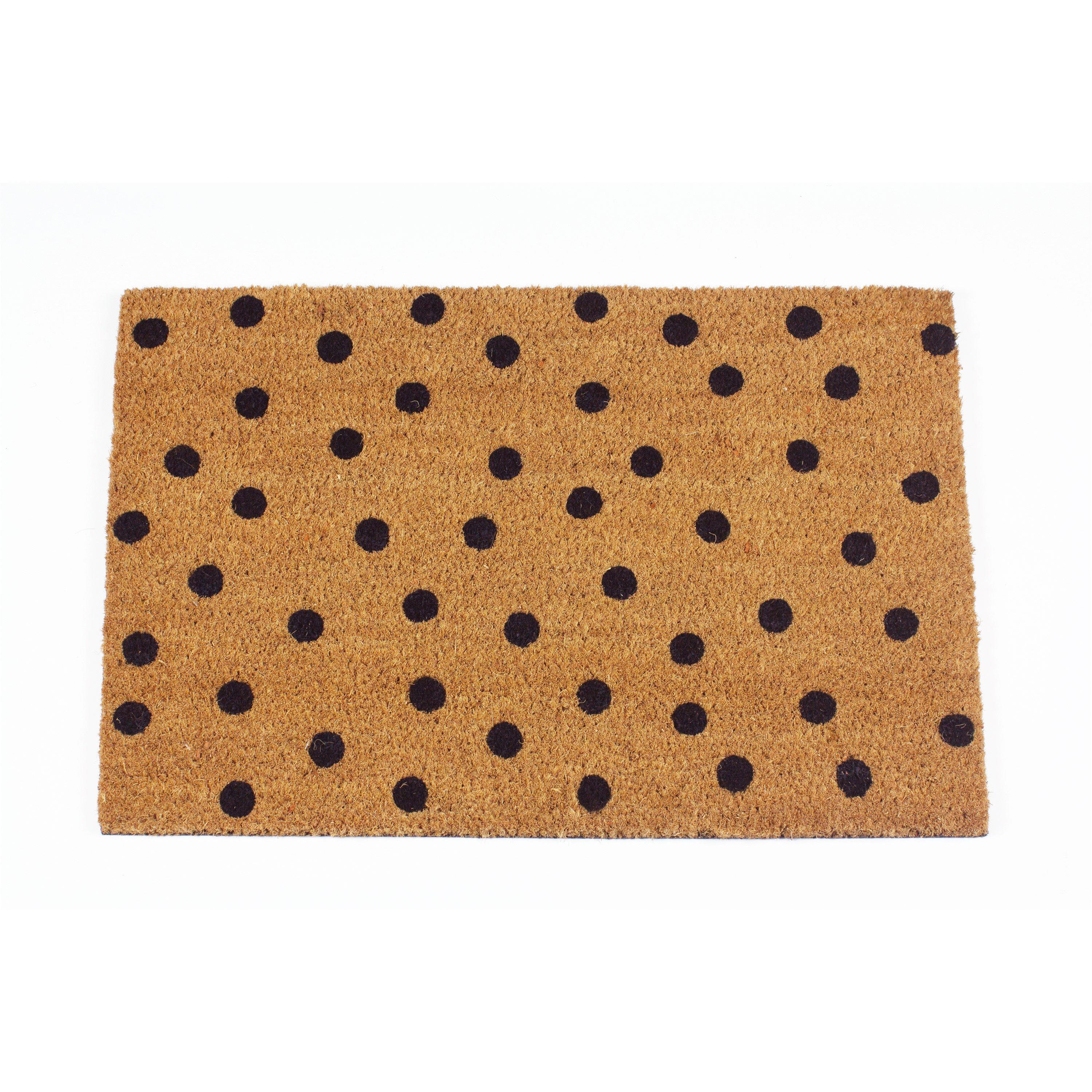 Arthouse Astley Polka Dot Printed Neutral Doormat 40x60cm