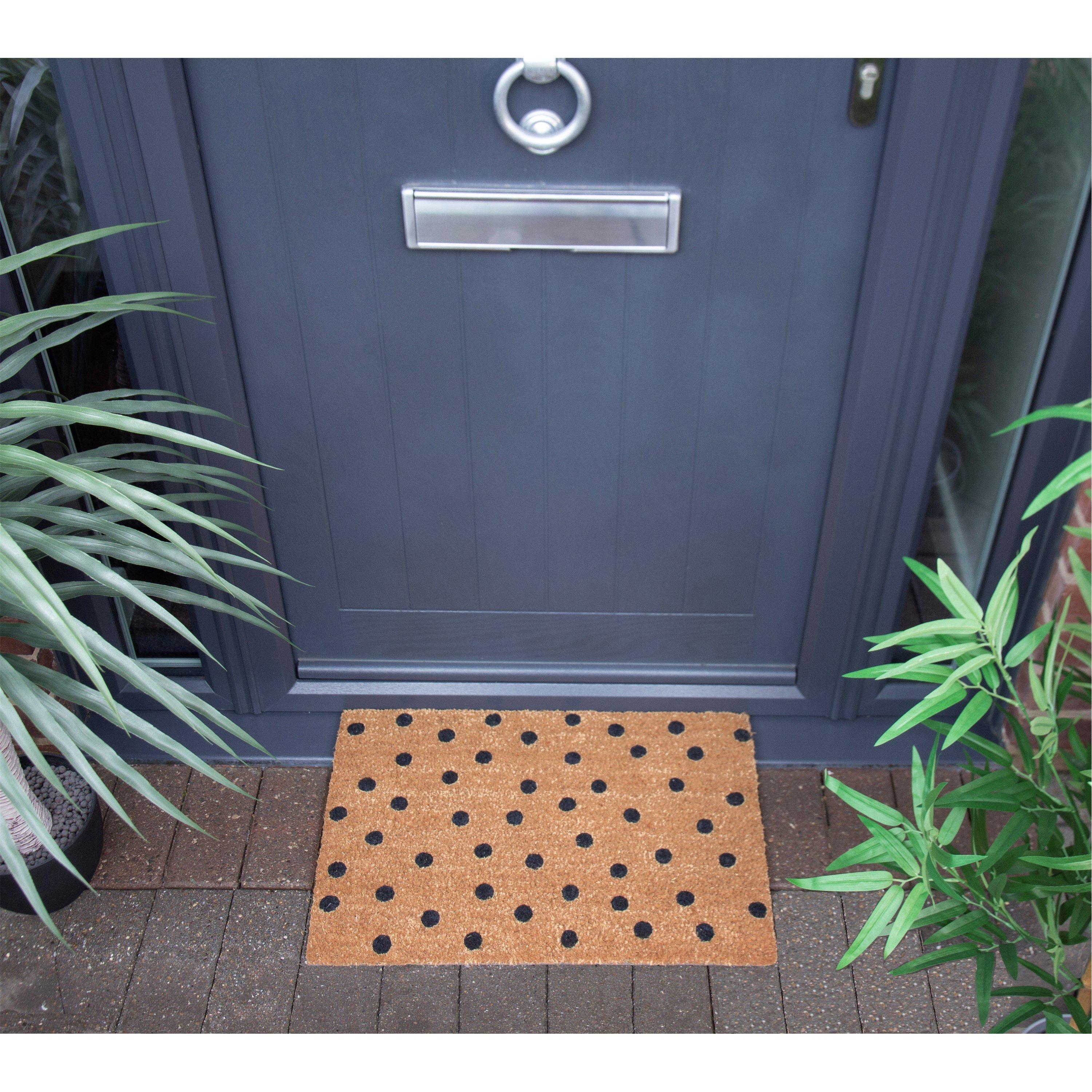Neutral - Arthouse - Astley Polka Dot Printed Neutral Doormat 40x60cm - 2